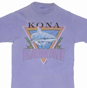 VINTAGE KONA HAWAII SHARK GRAPHIC 1991 TEE SHIRT SIZE MEDIUM MADE IN USA