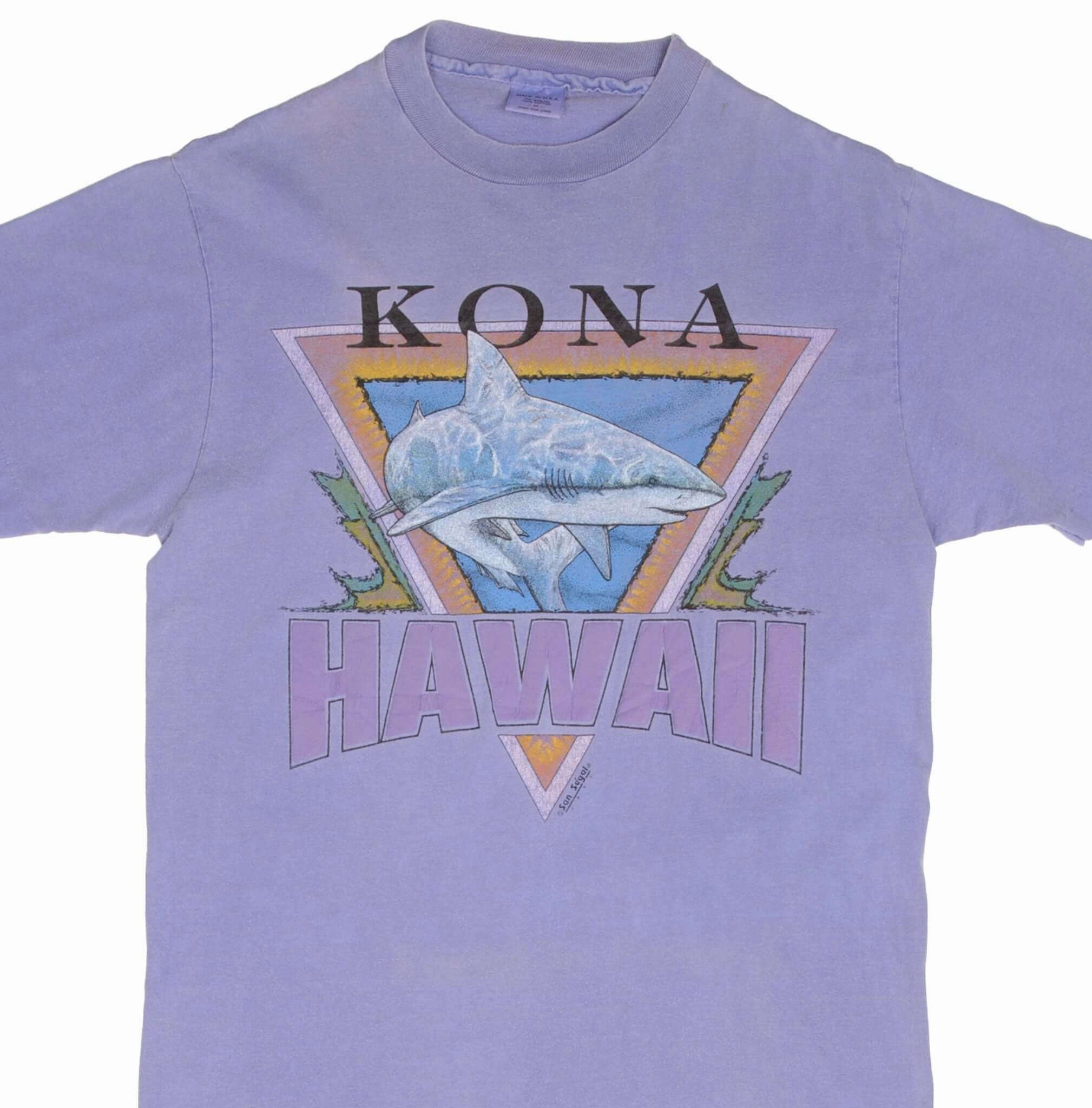 VINTAGE KONA HAWAII SHARK GRAPHIC 1991 TEE SHIRT SIZE MEDIUM MADE IN USA