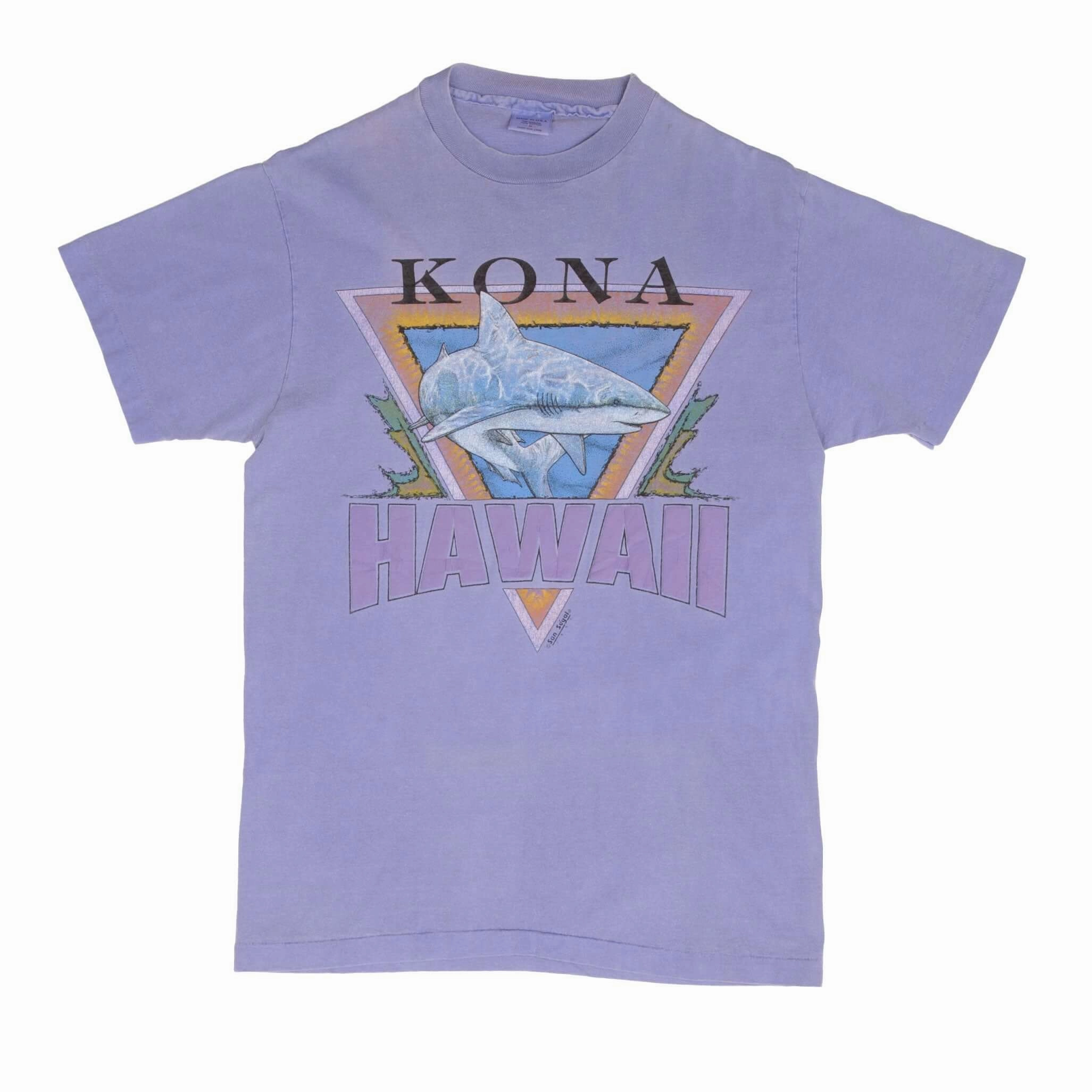 VINTAGE KONA HAWAII SHARK GRAPHIC 1991 TEE SHIRT SIZE MEDIUM MADE IN USA