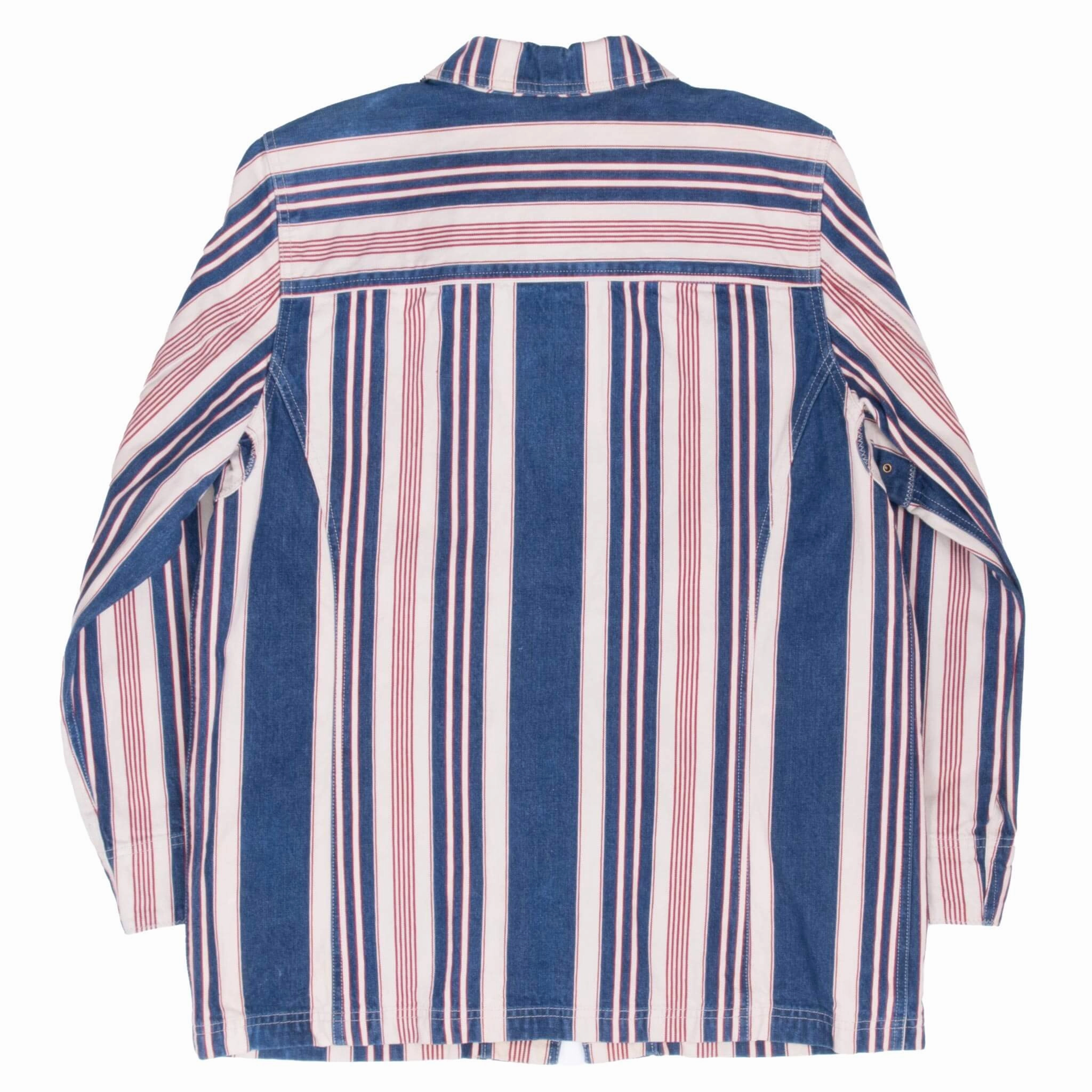 VINTAGE LAUREN JEANS CO STRIPED WOMEN DENIM SHIRT 1990S LARGE