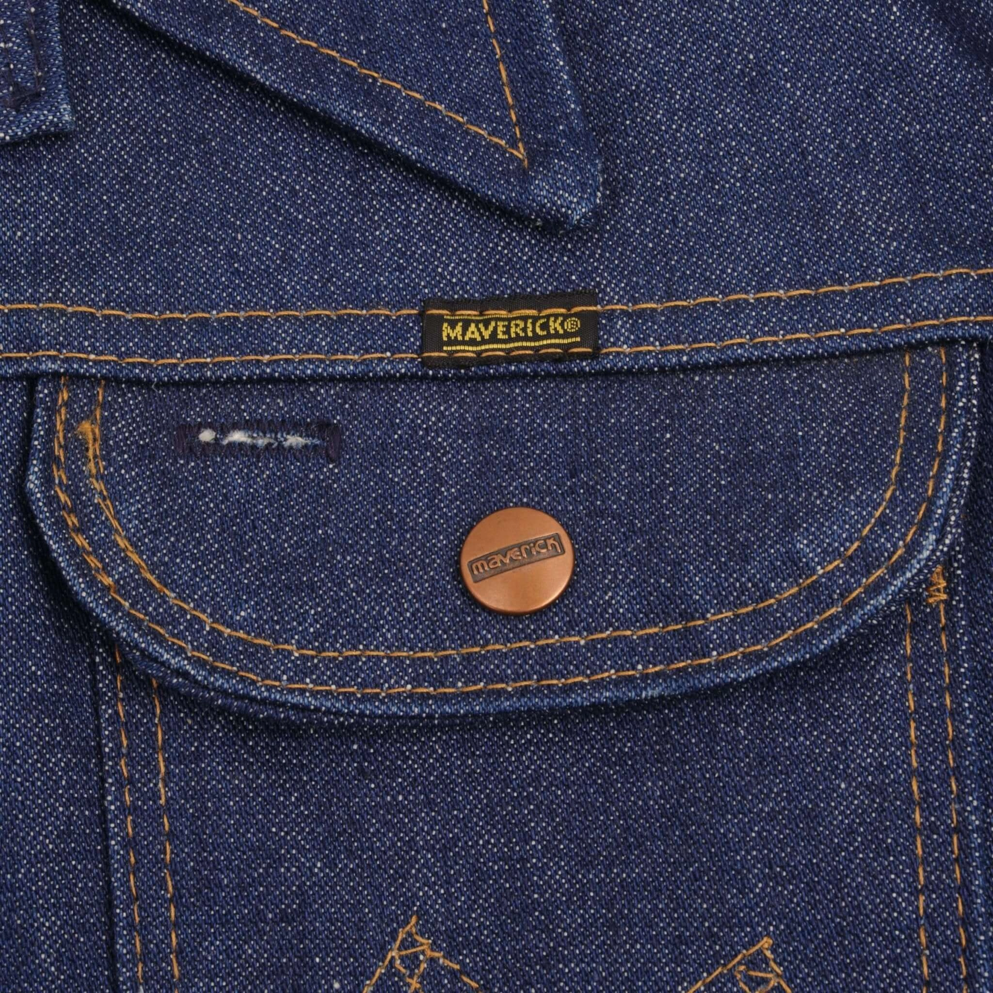 VINTAGE MAVERICK BLUE BELL DENIM JACKET 3J03MJ 1970S SIZE 44 MADE USA DEADSTOCK