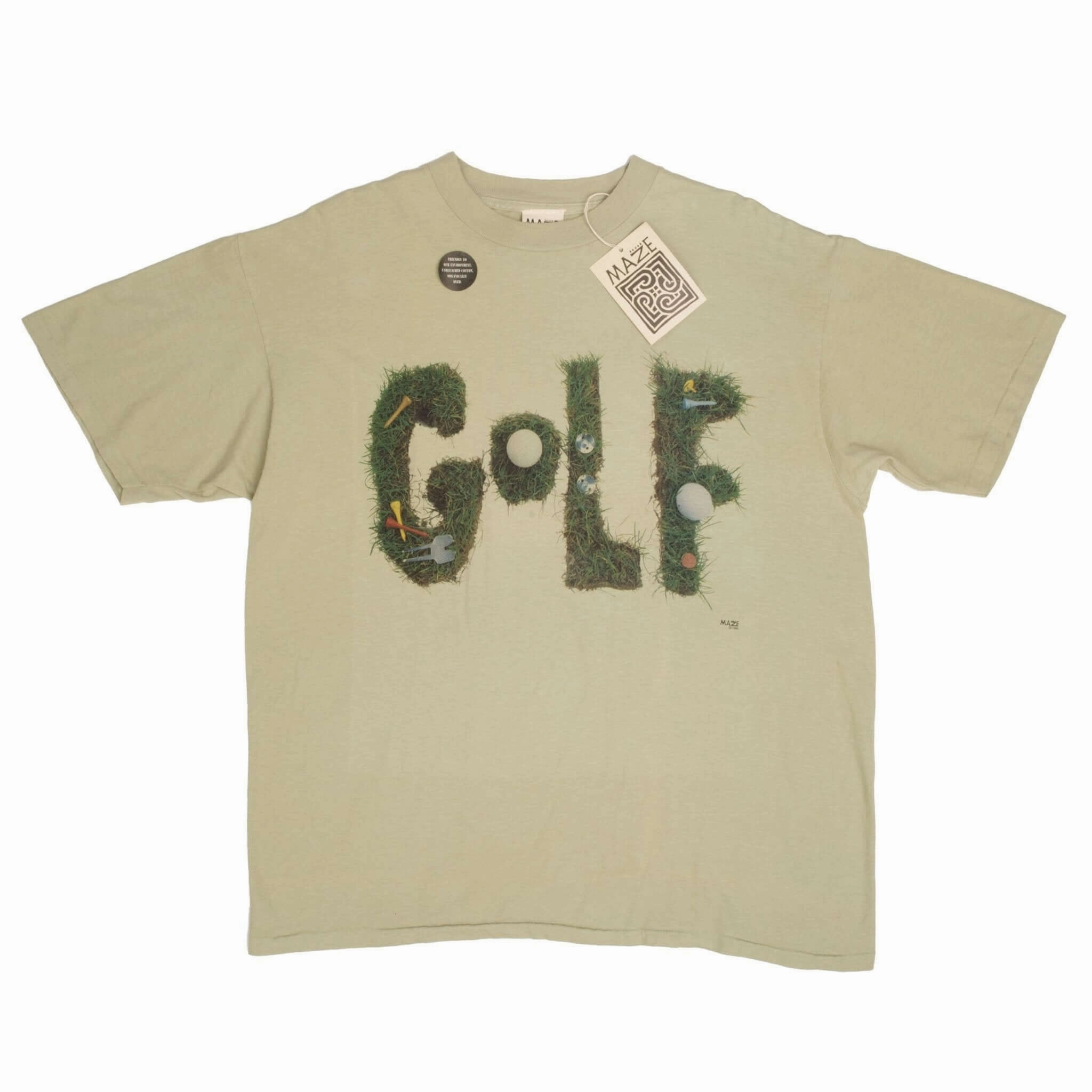 VINTAGE MAZE GOLF TEE SHIRT 1993 SIZE LARGE MADE IN USA DEADSTOCK