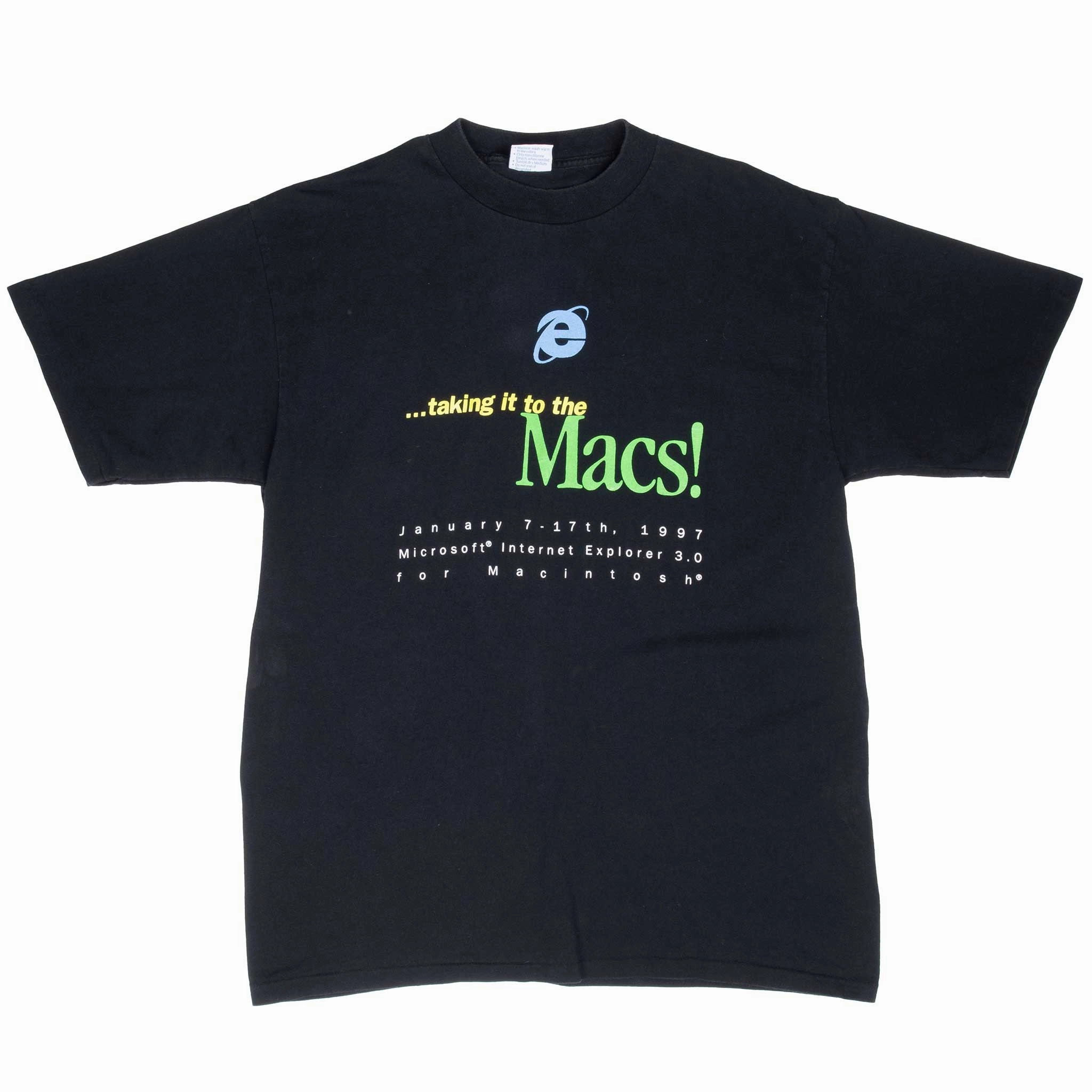 VINTAGE MICROSOFT INTERNET EXPLORER FOR MACS 1997 TEE SHIRT LARGE MADE IN USA