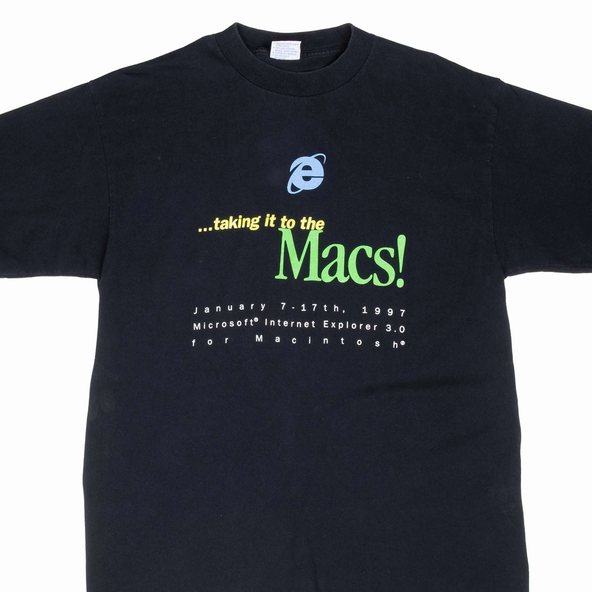 VINTAGE MICROSOFT INTERNET EXPLORER FOR MACS 1997 TEE SHIRT LARGE MADE IN USA
