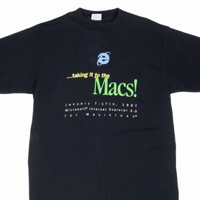 VINTAGE MICROSOFT INTERNET EXPLORER FOR MACS 1997 TEE SHIRT LARGE MADE IN USA