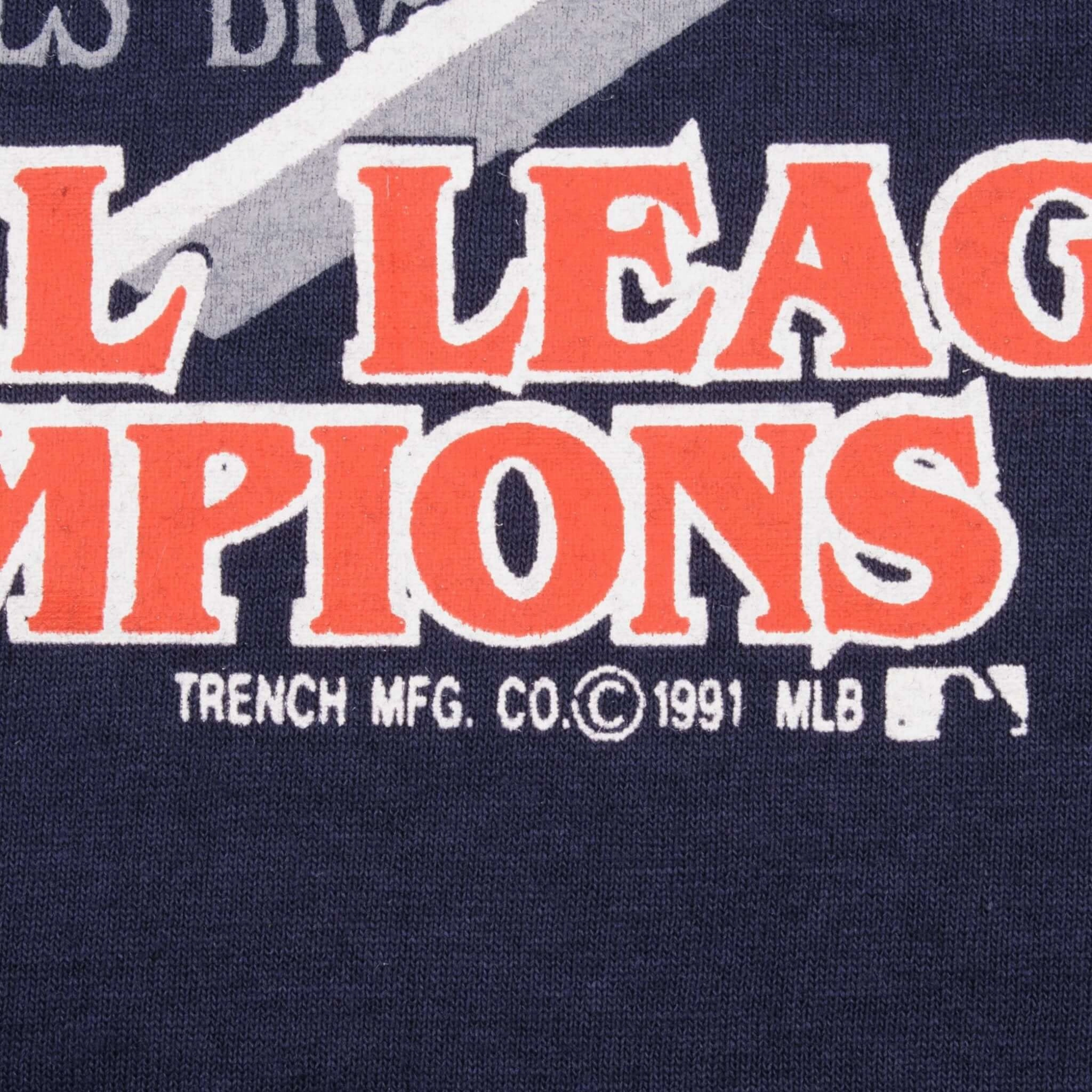 VINTAGE MLB ATLANTA BRAVES 1991  TEE SHIRT SIZE MEDIUM MADE IN USA