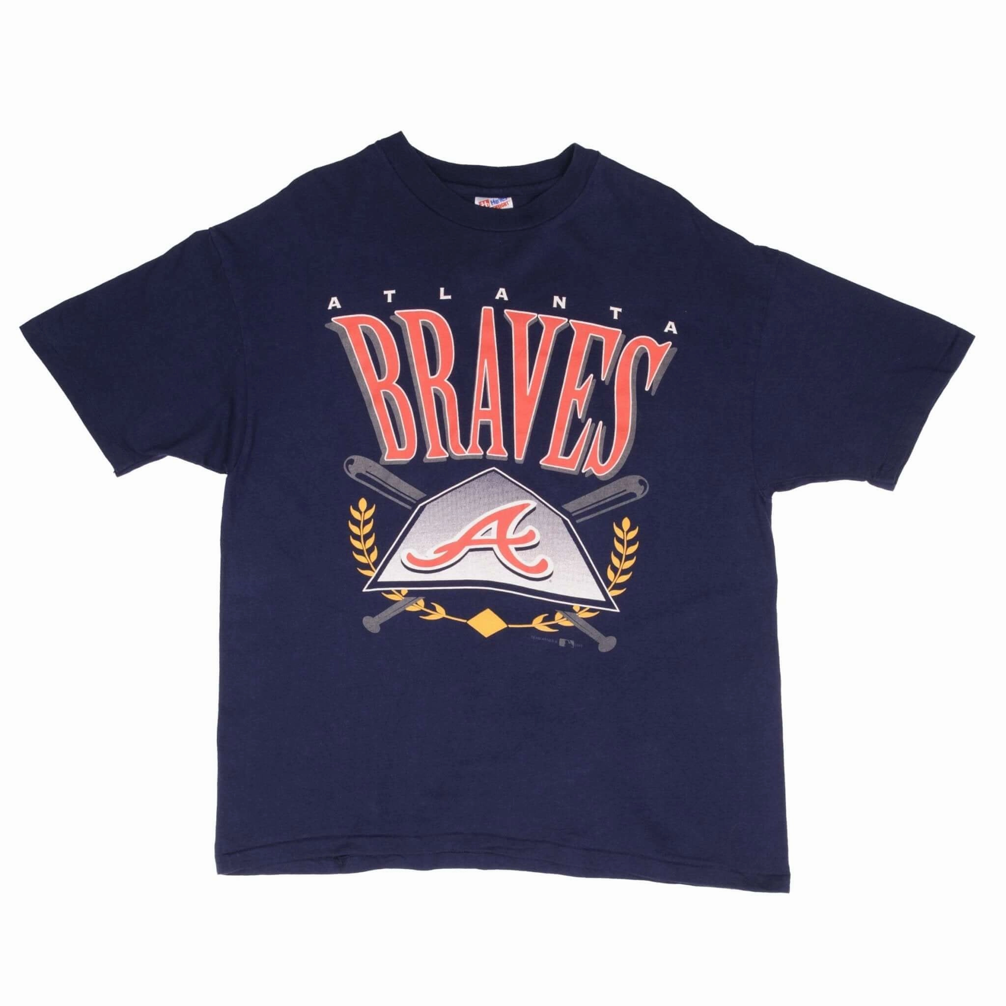 VINTAGE MLB ATLANTA BRAVES 1993 TEE SHIRT SIZE XL MADE IN USA