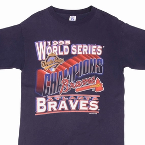 VINTAGE MLB ATLANTA BRAVES CHAMPIONS 1995 TEE SHIRT SIZE MEDIUM MADE IN USA