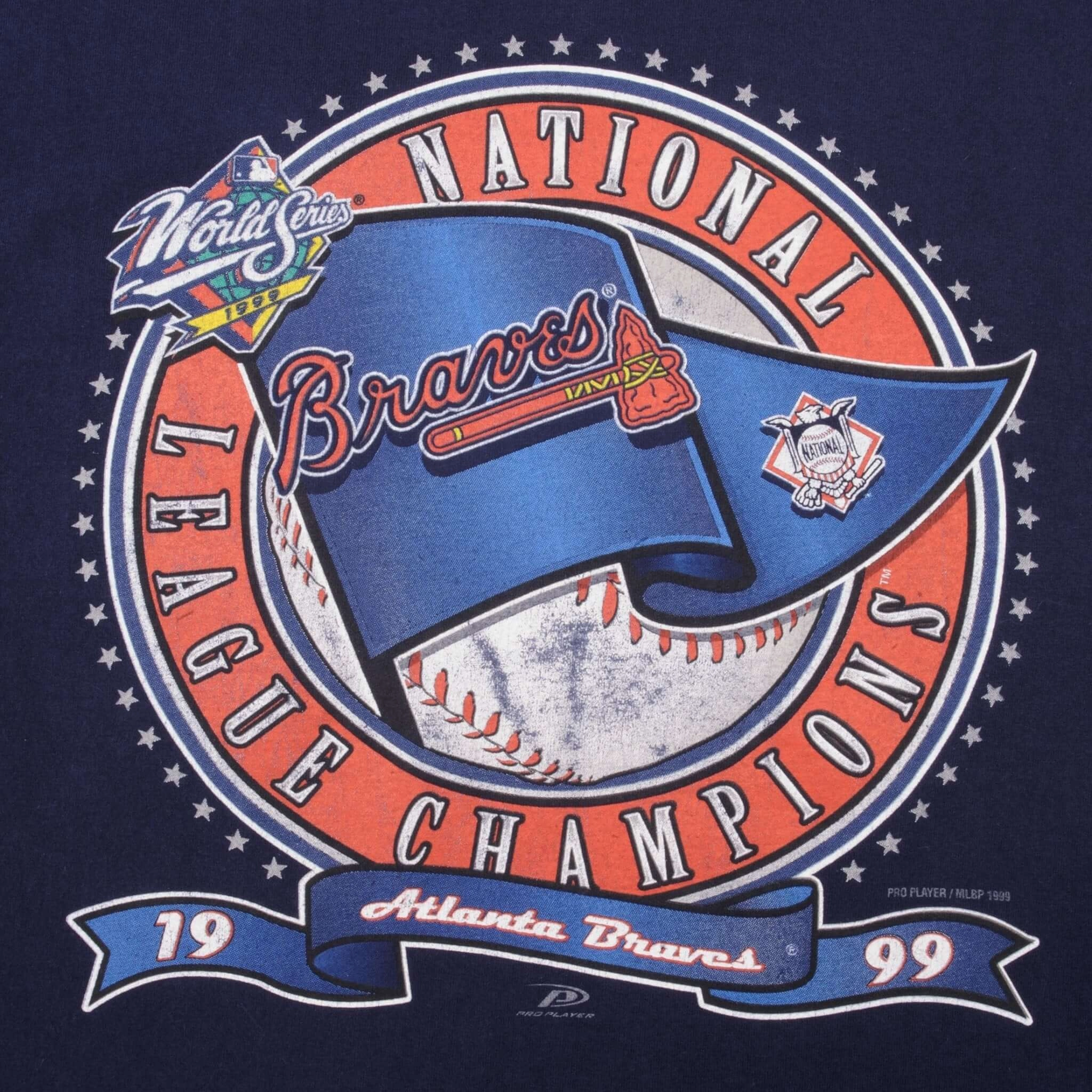 VINTAGE MLB ATLANTA BRAVES CHAMPIONS 1999 TEE SHIRT SIZE XL