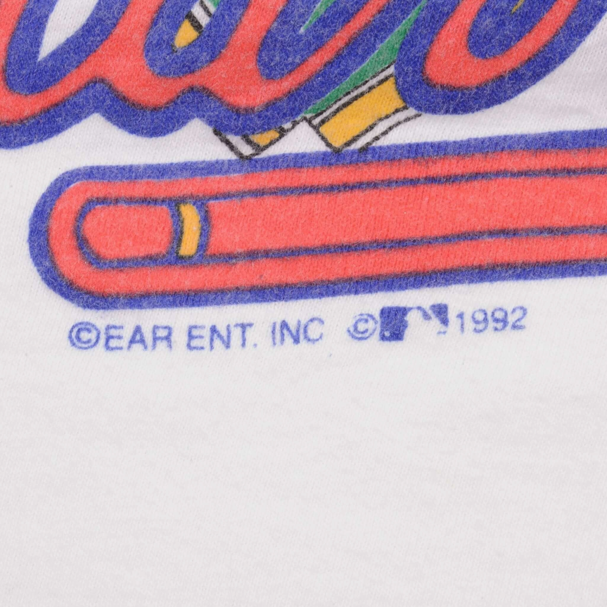 VINTAGE MLB ATLANTA BRAVES WESTERN CHAMPS 1992 TEE SHIRT XL MADE IN USA