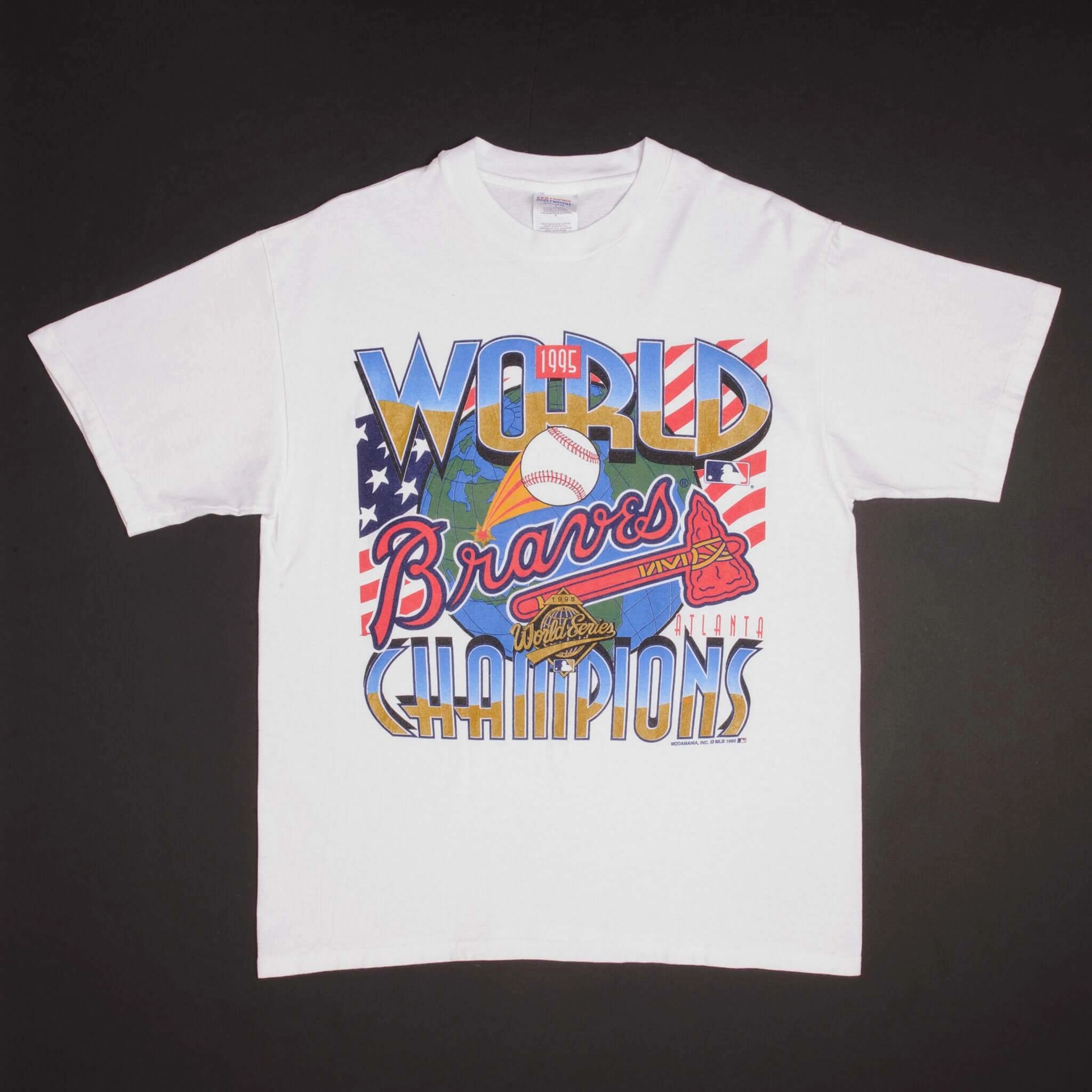 VINTAGE MLB ATLANTA BRAVES WORLD CHAMPIONS 1995 TEE SHIRT LARGE
