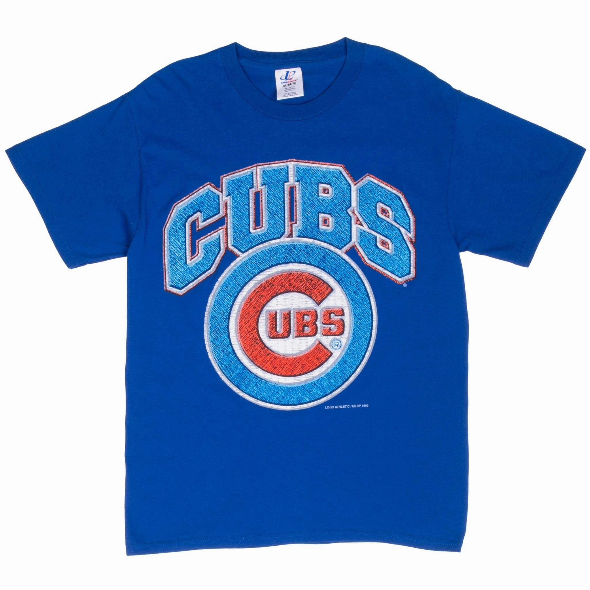 VINTAGE MLB CHICAGO CUBS 1999 BLUE TEE SHIRT MEDIUM