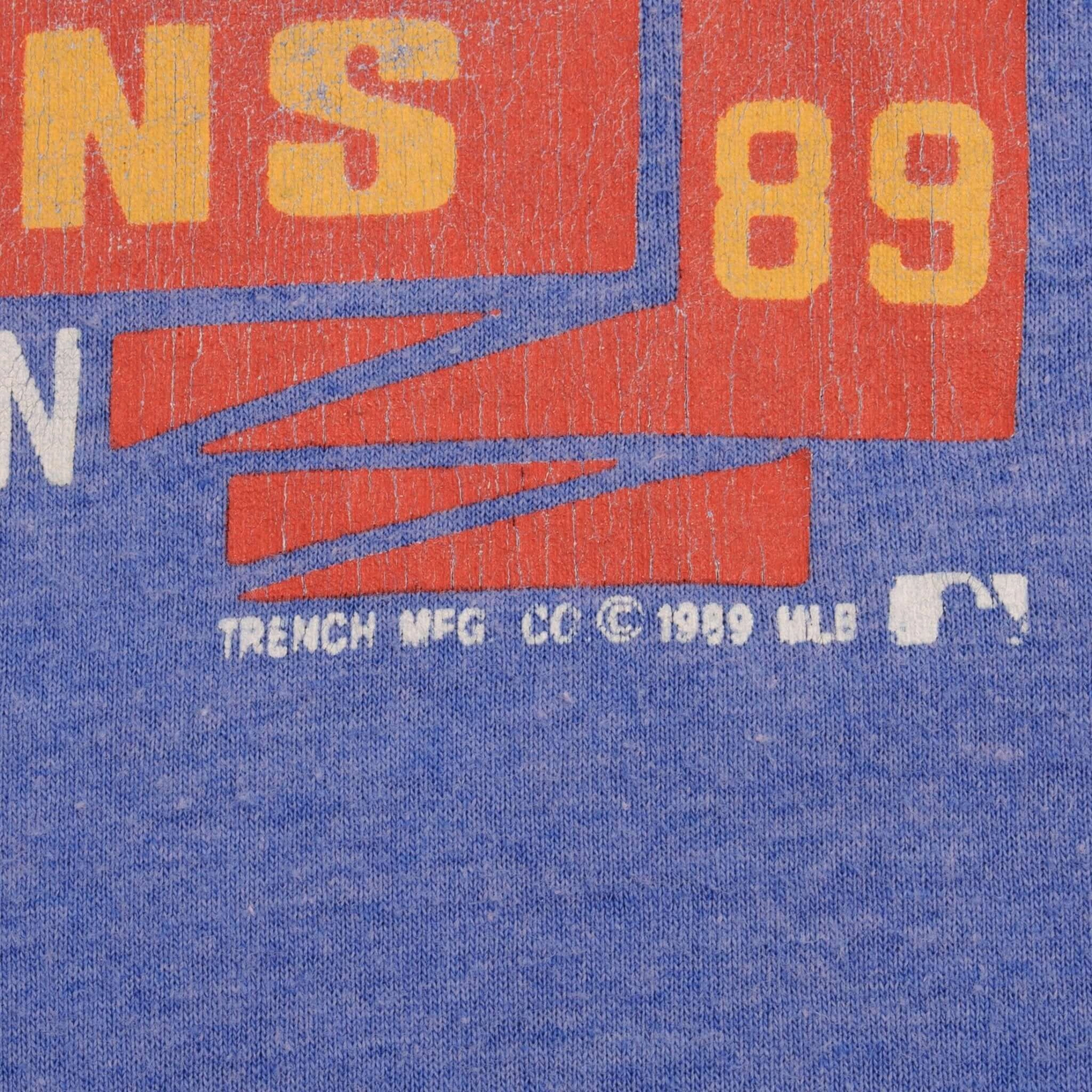 VINTAGE MLB CHICAGO CUBS CHAMPIONS 1989 TEE SHIRT SIZE MEDIUM MADE IN USA