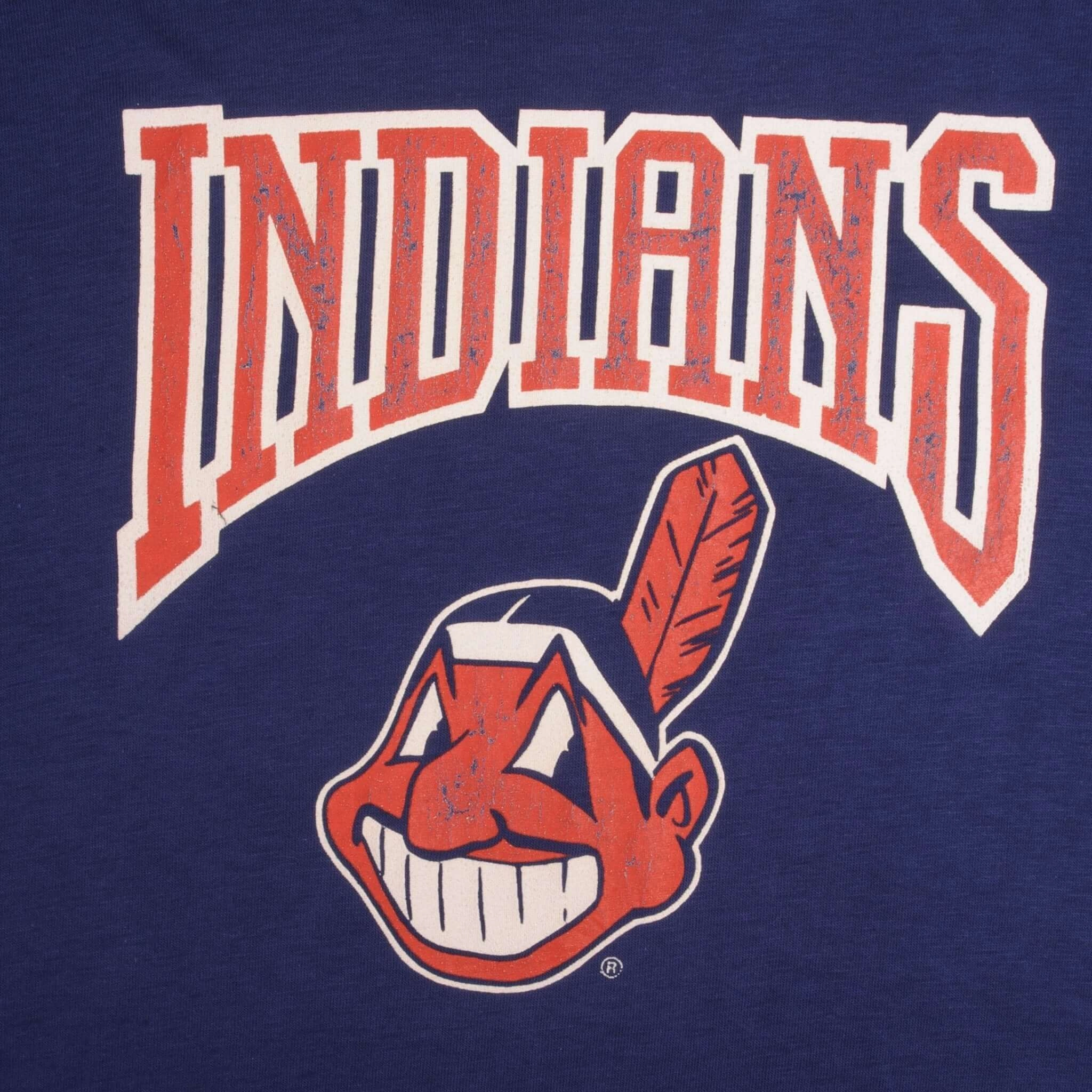 VINTAGE MLB CLEVELAND INDIANS 1980S TEE SHIRT SIZE LARGE MADE IN USA