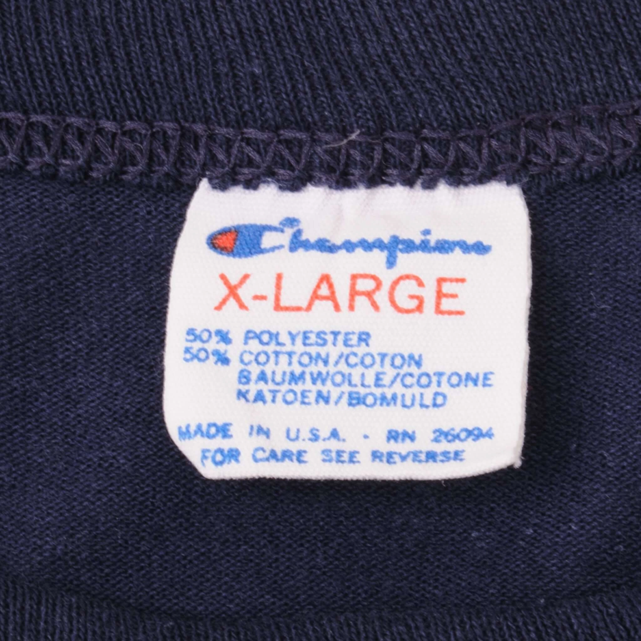 VINTAGE MLB CLEVELAND INDIANS CHAMPION TEE SHIRT 1988 SIZE LARGE MADE IN USA