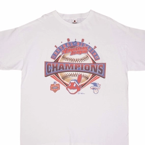 VINTAGE MLB CLEVELAND INDIANS CHAMPIONS 1997 TEE SHIRT SIZE XL MADE IN USA