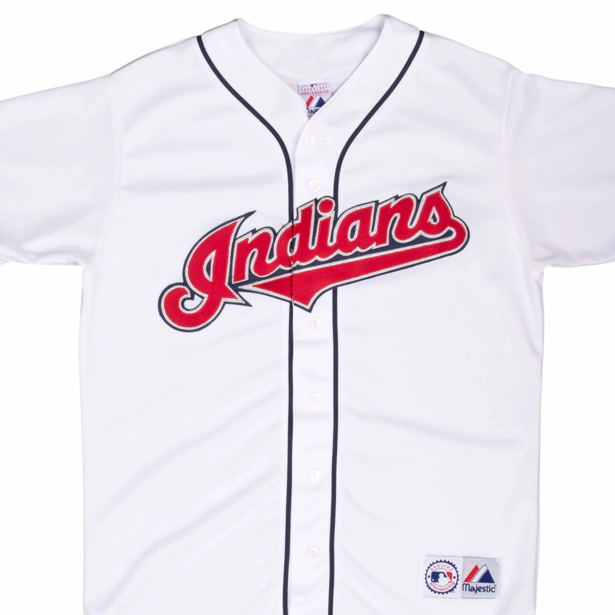 VINTAGE MLB CLEVELAND INDIANS MAJESTIC JERSEY 1990S MEDIUM MADE IN USA