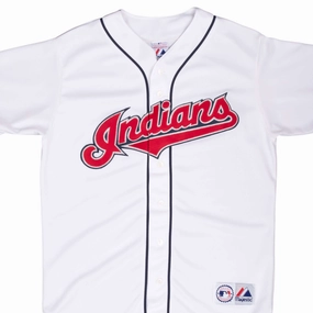 VINTAGE MLB CLEVELAND INDIANS MAJESTIC JERSEY 1990S MEDIUM MADE IN USA