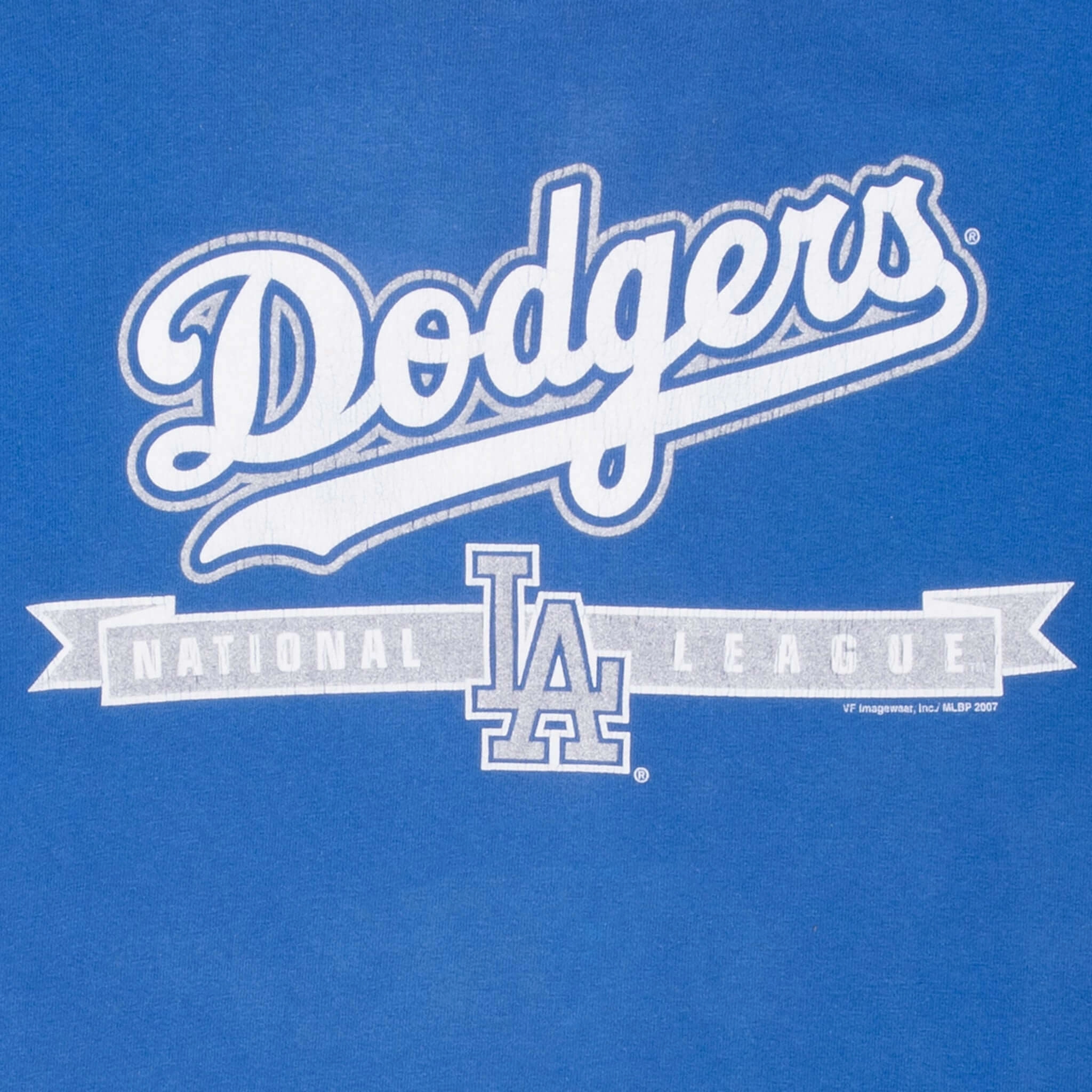 VINTAGE MLB LOS ANGELES DODGERS BLUE TEE SHIRT 2007 LARGE