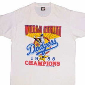 VINTAGE MLB LOS ANGELES DODGERS CHAMPIONS 1988 TEE SHIRT XL MADE USA