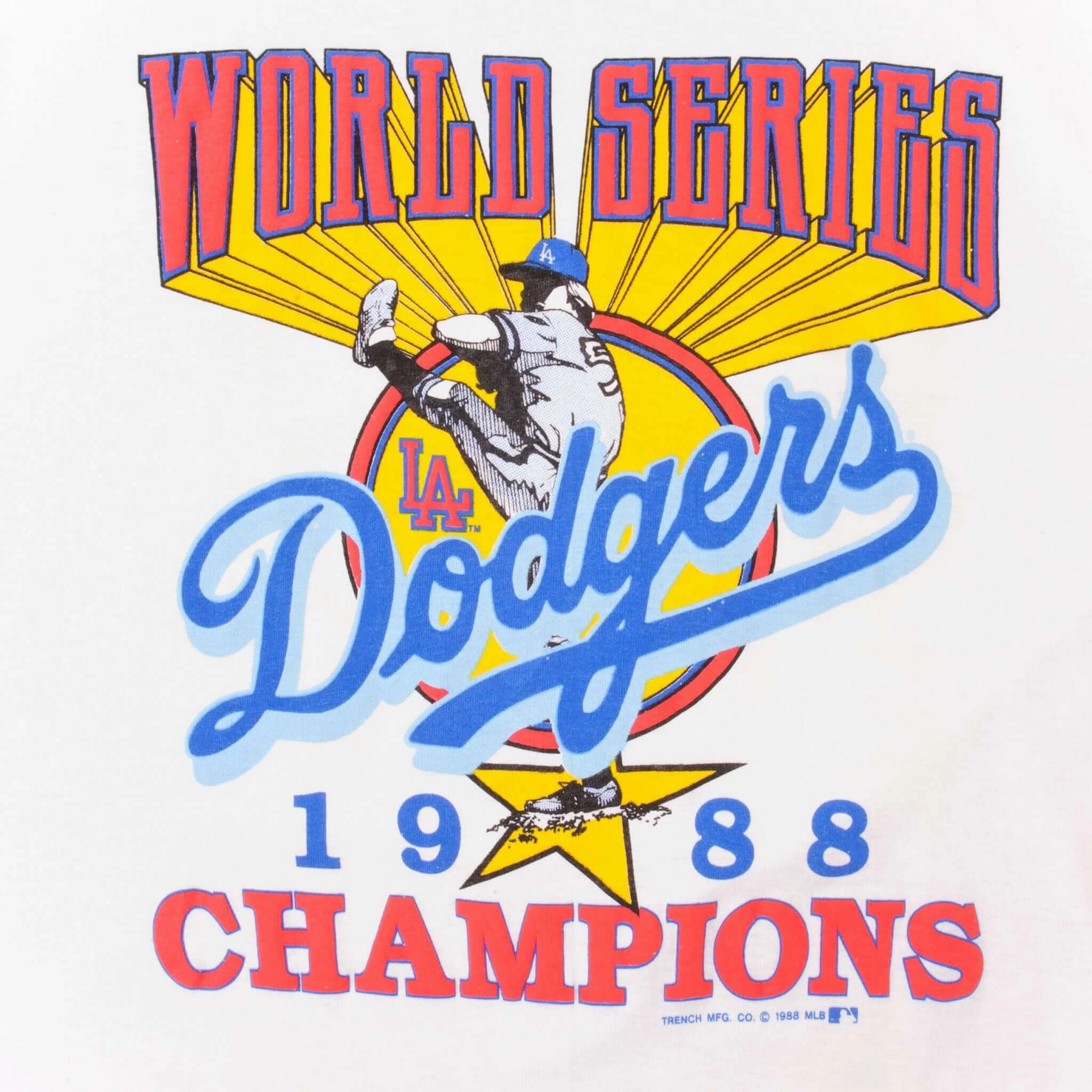 VINTAGE MLB LOS ANGELES DODGERS CHAMPIONS 1988 TEE SHIRT XL MADE USA