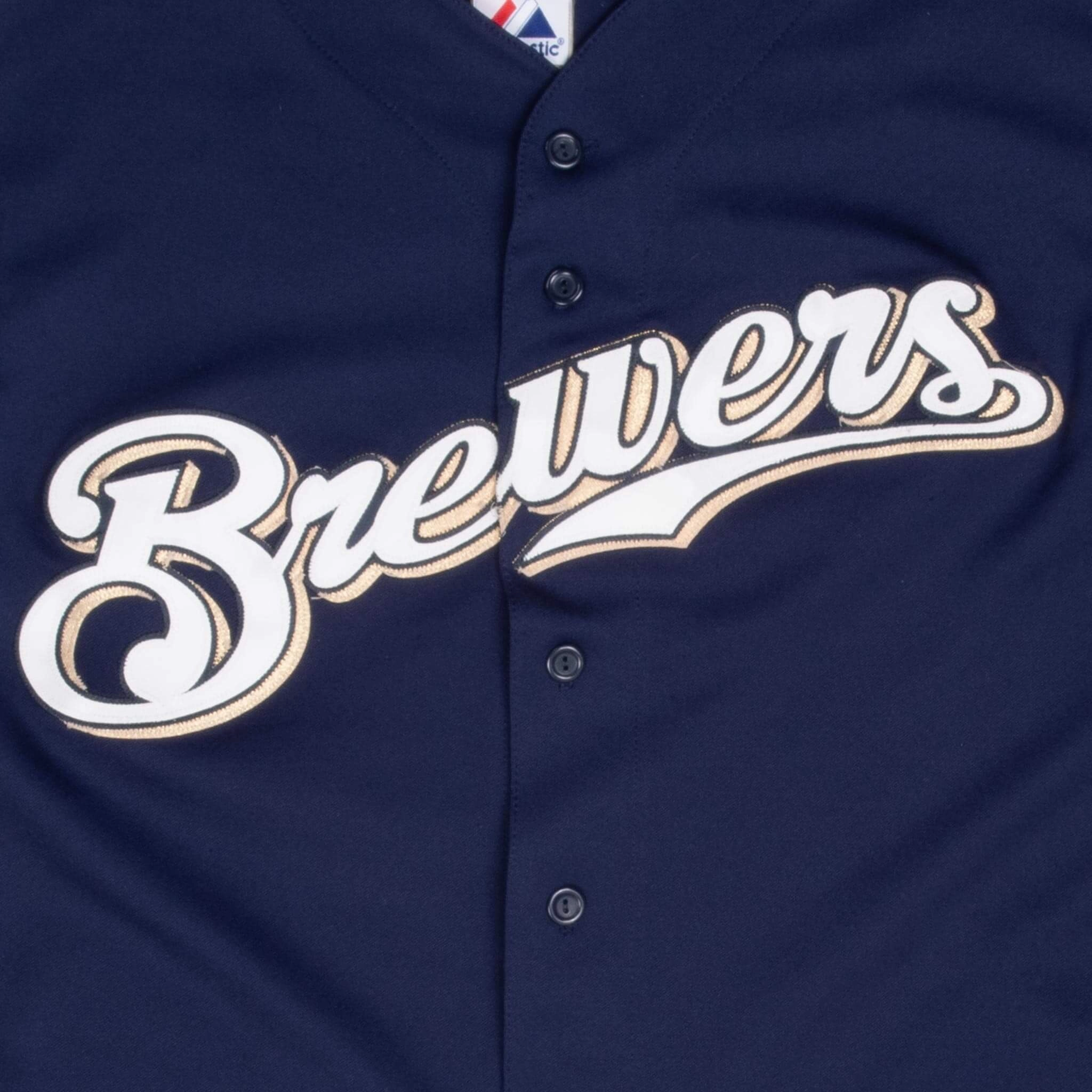 VINTAGE MLB MILWAUKEE BREWERS RYAN BRAUN #8 MAJESTIC JERSEY 2000S LARGE MADE USA