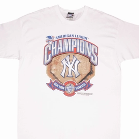 VINTAGE MLB NEW YORK YANKEES AMERICAN LEAGUE CHAMPIONS 1998 TEE SHIRT SIZE 2XL