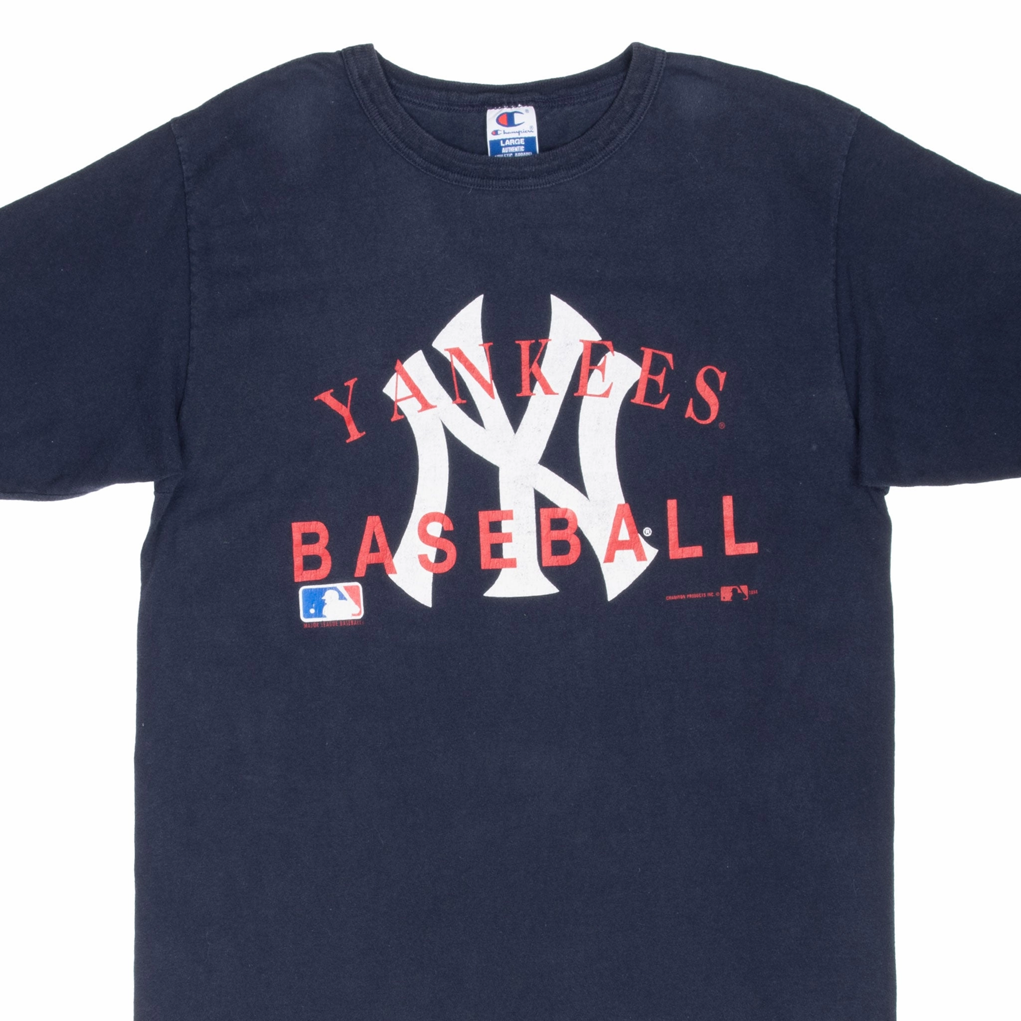 VINTAGE MLB NEW YORK YANKEES CHAMPION TEE SHIRT 1994 LARGE MADE IN USA