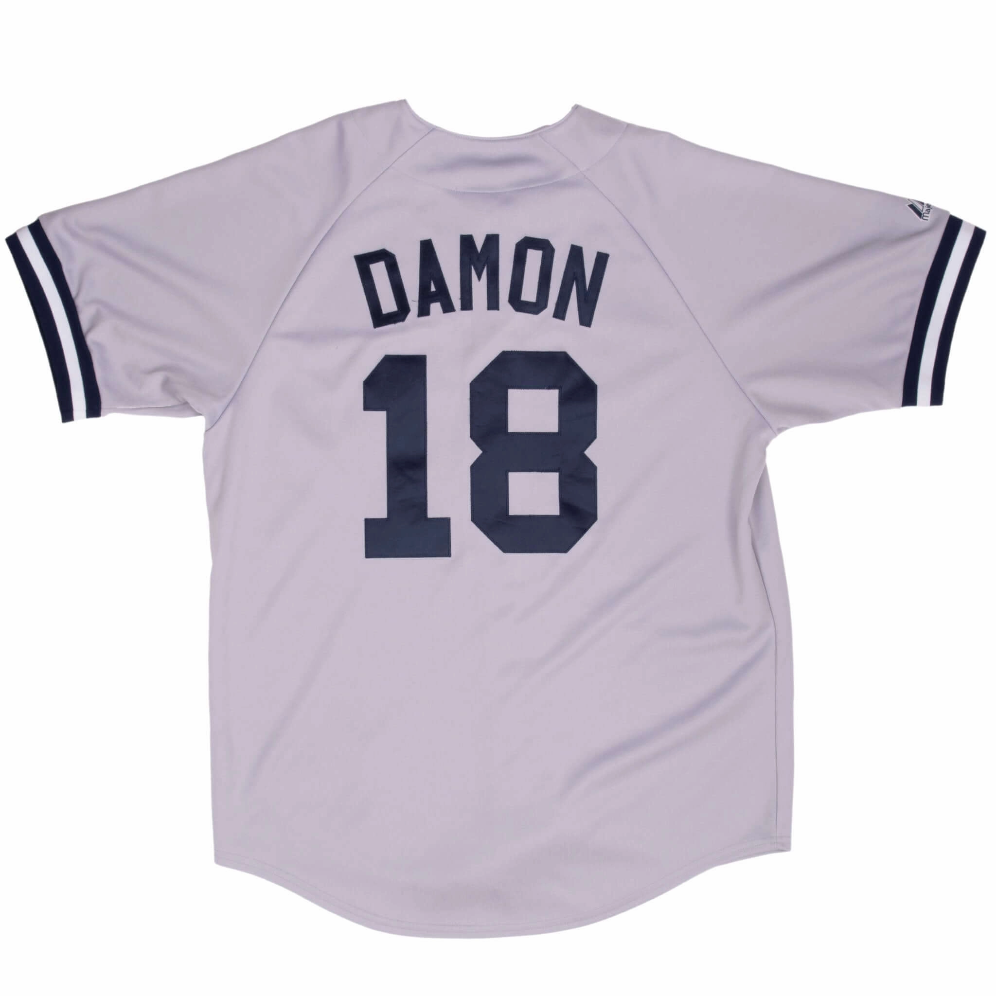 VINTAGE MLB NEW YORK YANKEES DAMON #18 MAJESTIC JERSEY 2000S LARGE