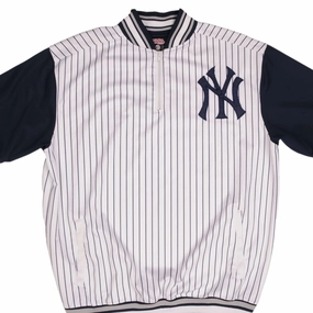 VINTAGE MLB NEW YORK YANKEES QUARTER ZIP JERSEY 1990S SIZE 2XL