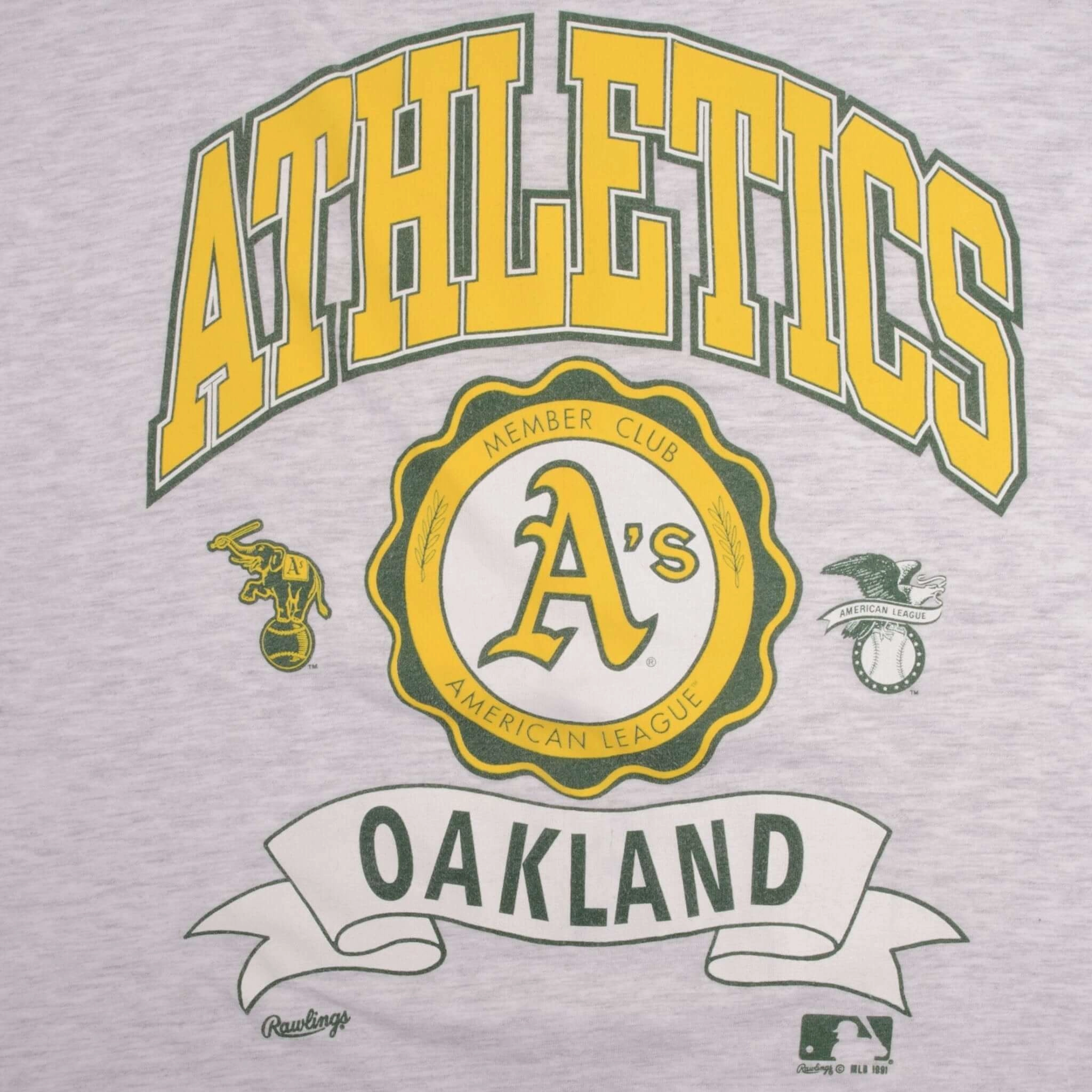 VINTAGE MLB OAKLAND ATHLETICS 1991 TEE SHIRT SIZE LARGE MADE IN USA