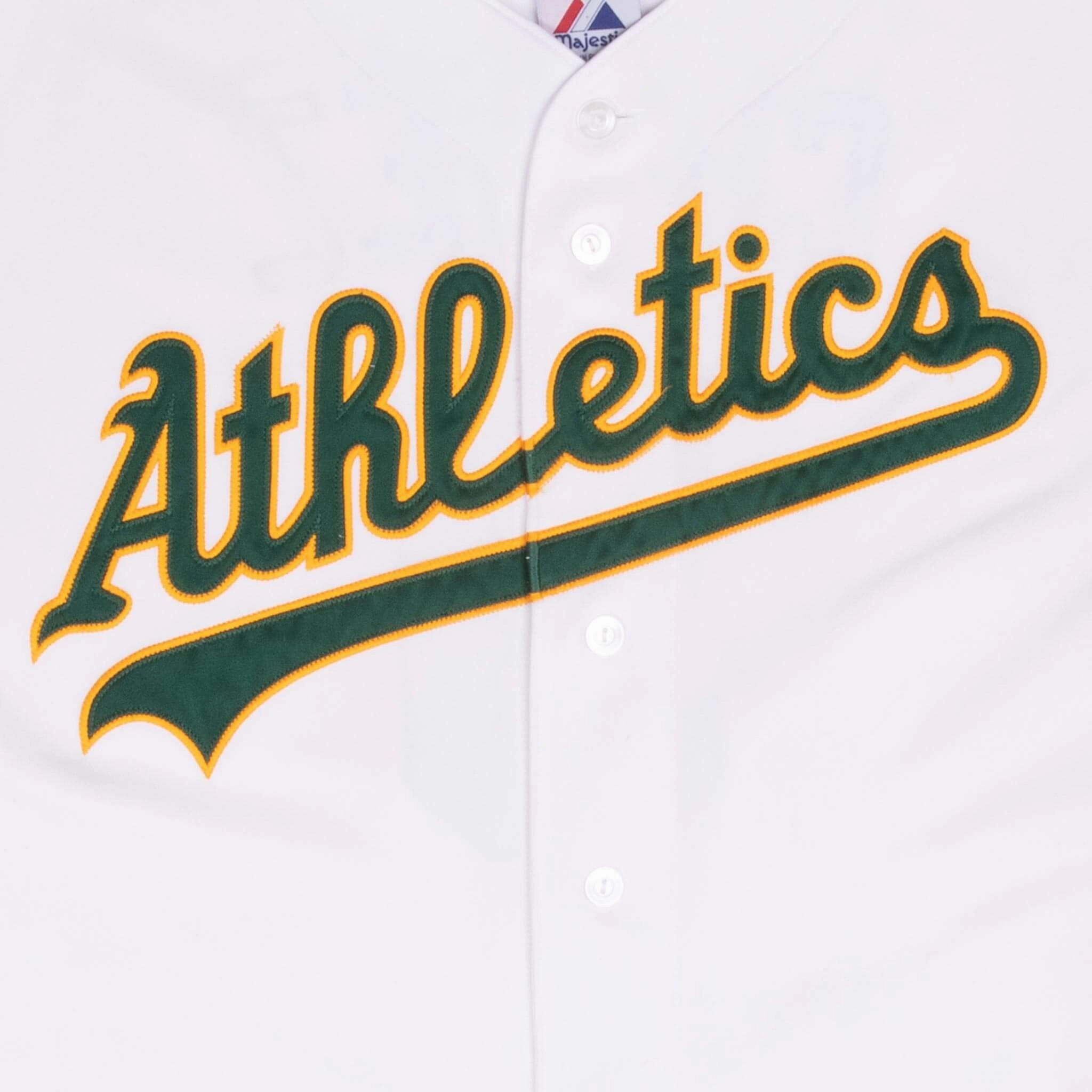 VINTAGE MLB OAKLAND ATHLETICS ERIC CHAVEZ #2 MAJESTIC JERSEY 2000S LARGE