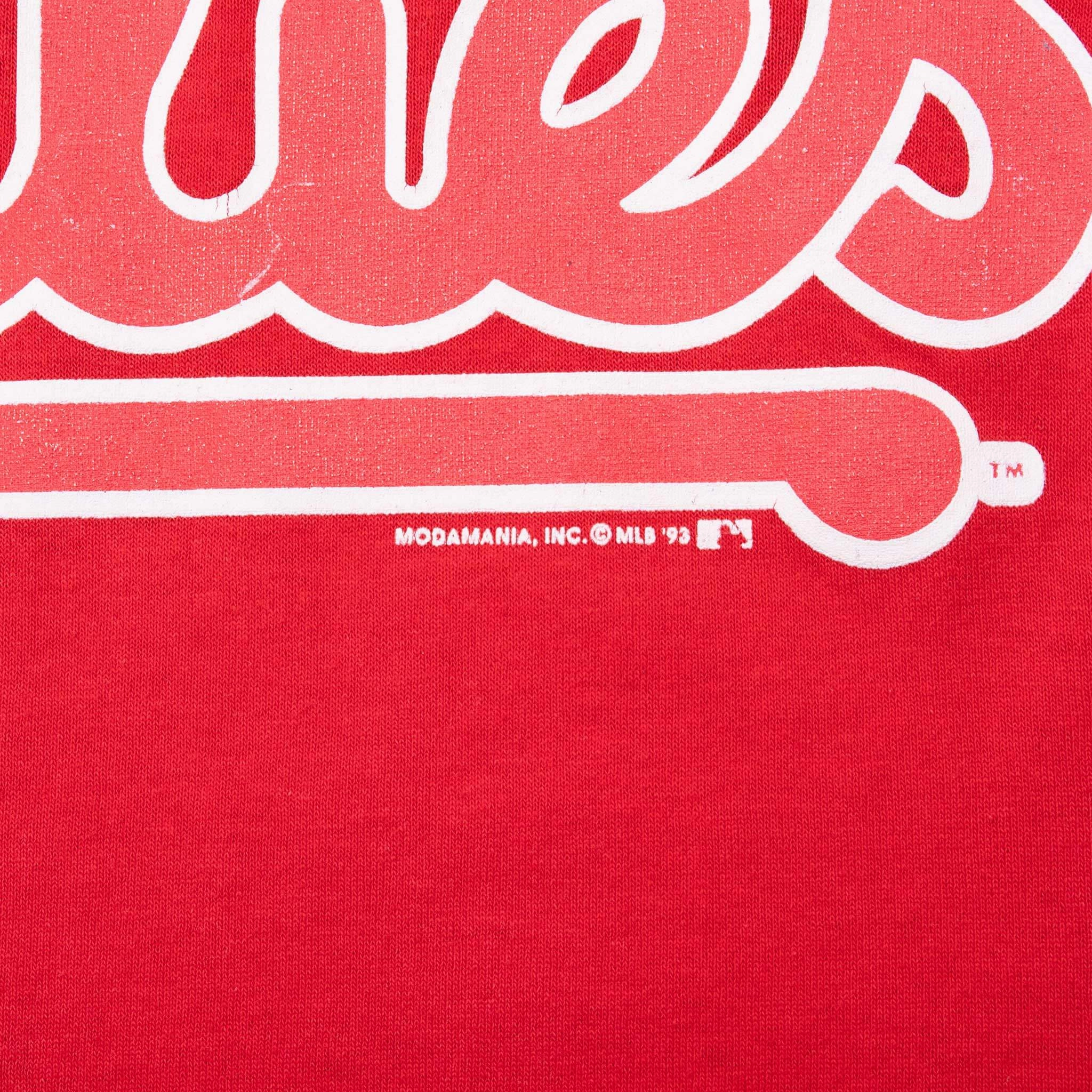 VINTAGE MLB PHILADELPHIA PHILLIES 1993 HENLEY TEE SHIRT XL