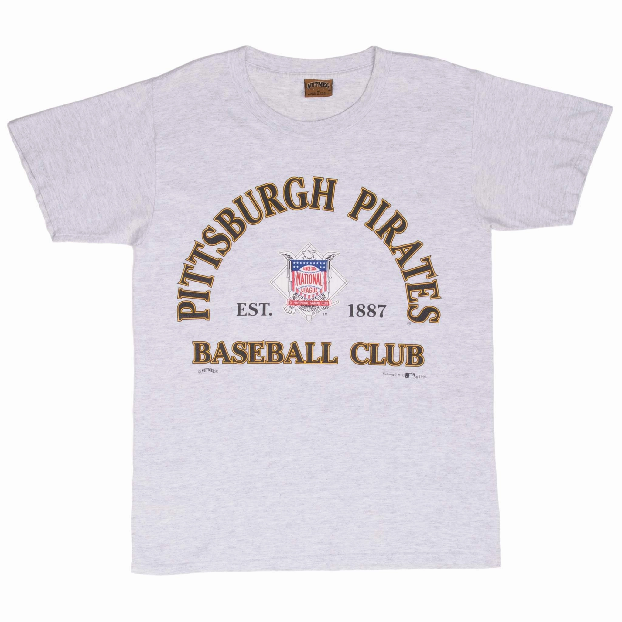 VINTAGE MLB PITTSBURGH PIRATES GREY TEE SHIRT 1993 MEDIUM MADE IN USA