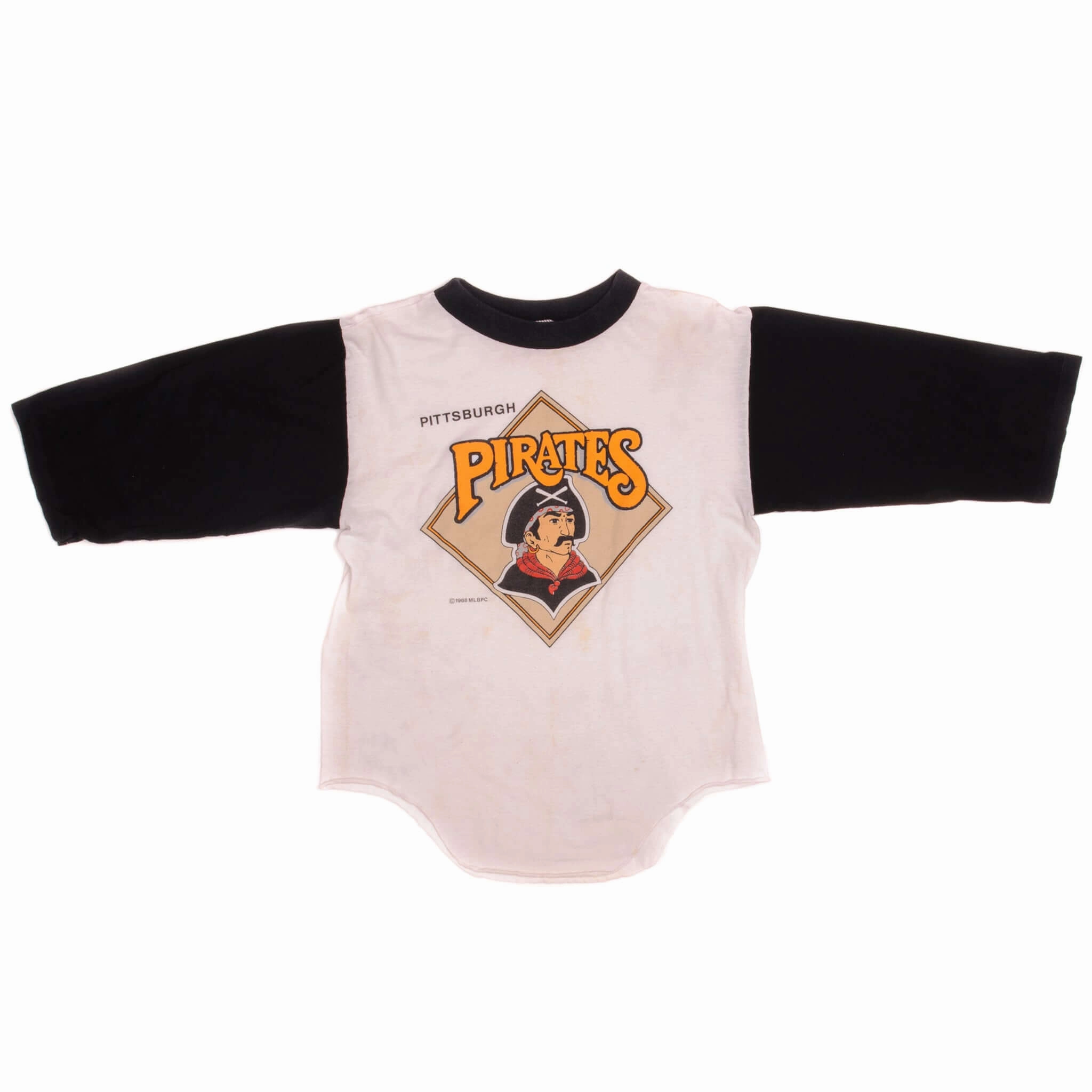 VINTAGE MLB PITTSBURGH PIRATES RAGLAN TEE SHIRT 1988 SIZE SMALL MADE IN USA