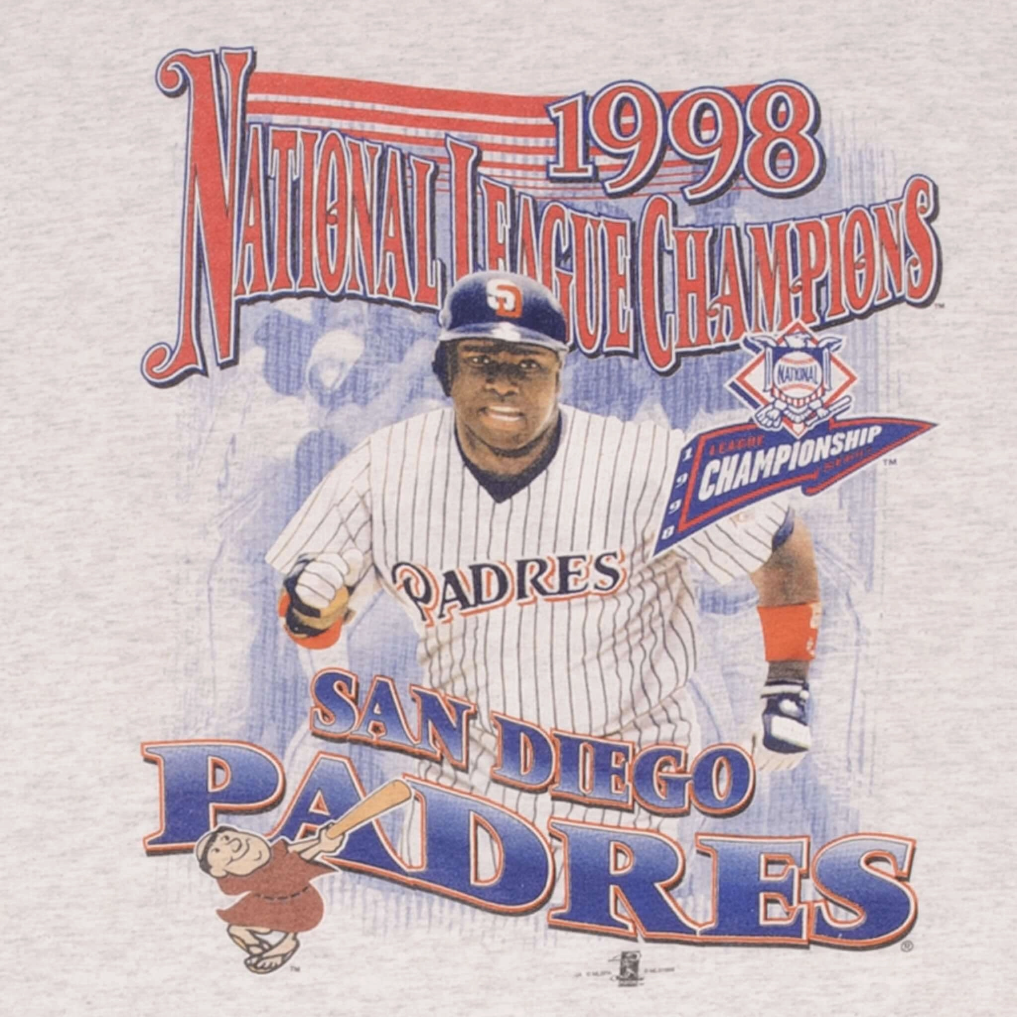 VINTAGE MLB SAN DIEGO PADRES NATIONAL LEAGUE CHAMPIONS 1998 TEE SHIRT XL YOUTH