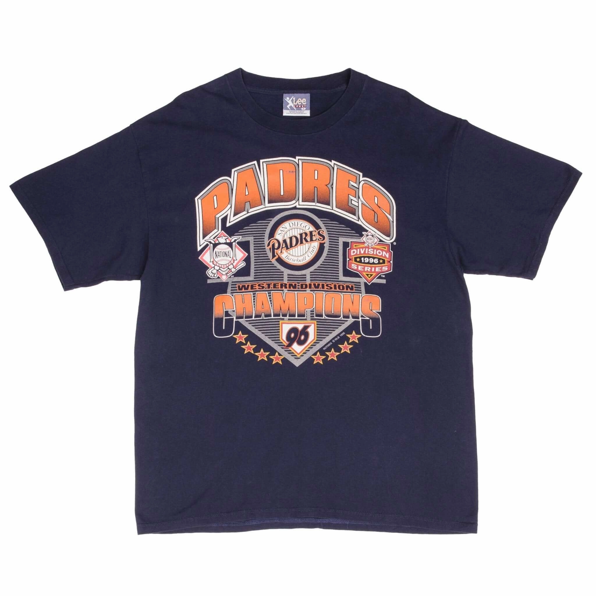 VINTAGE MLB SAN DIEGO PADRES WESTERN CHAMPIONS 1996 TEE SHIRT SIZE XL