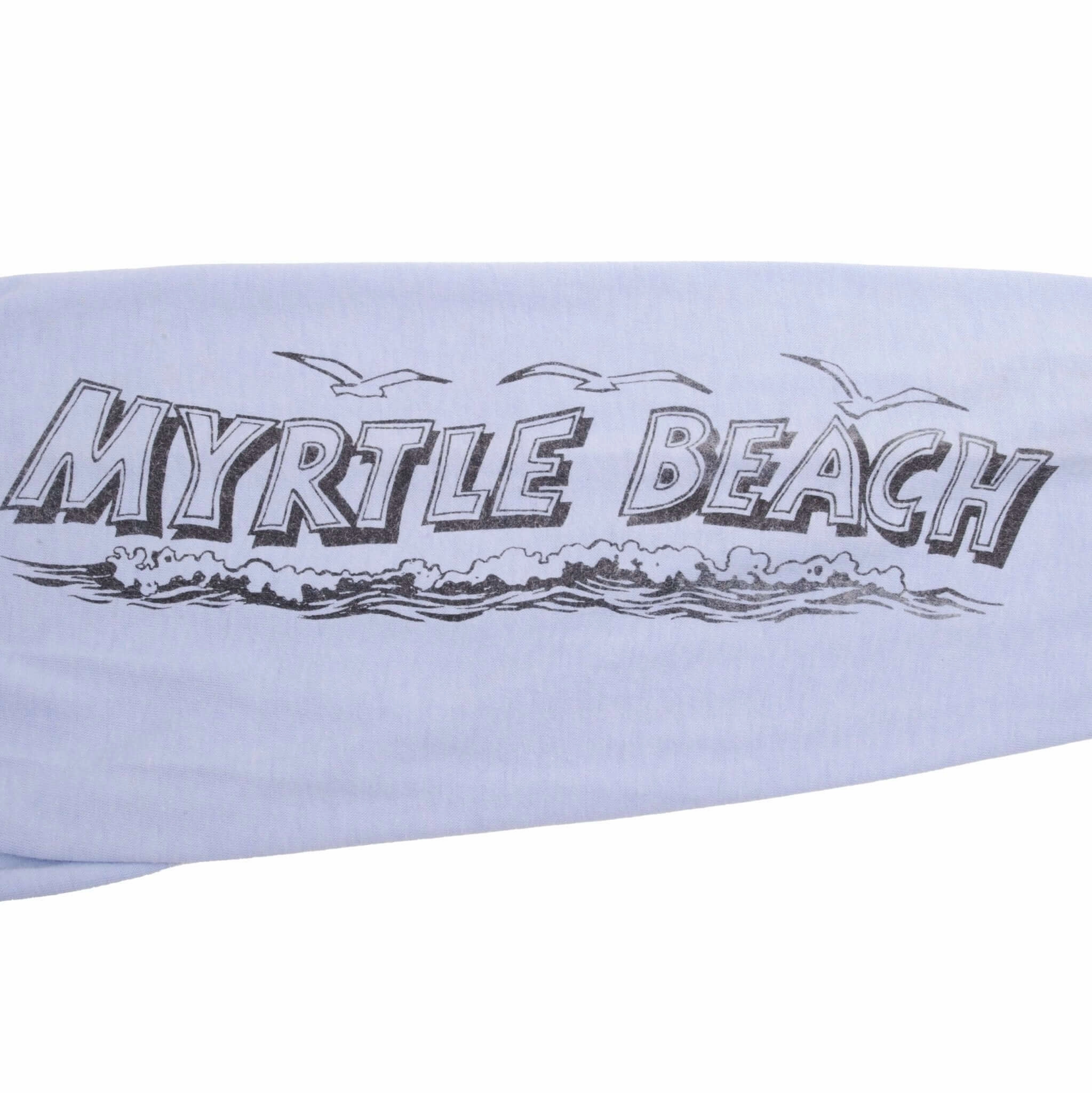 VINTAGE MYRTLE BEACH LONG SLEEVE SURF TEE SHIRT 1980S LARGE MADE IN USA