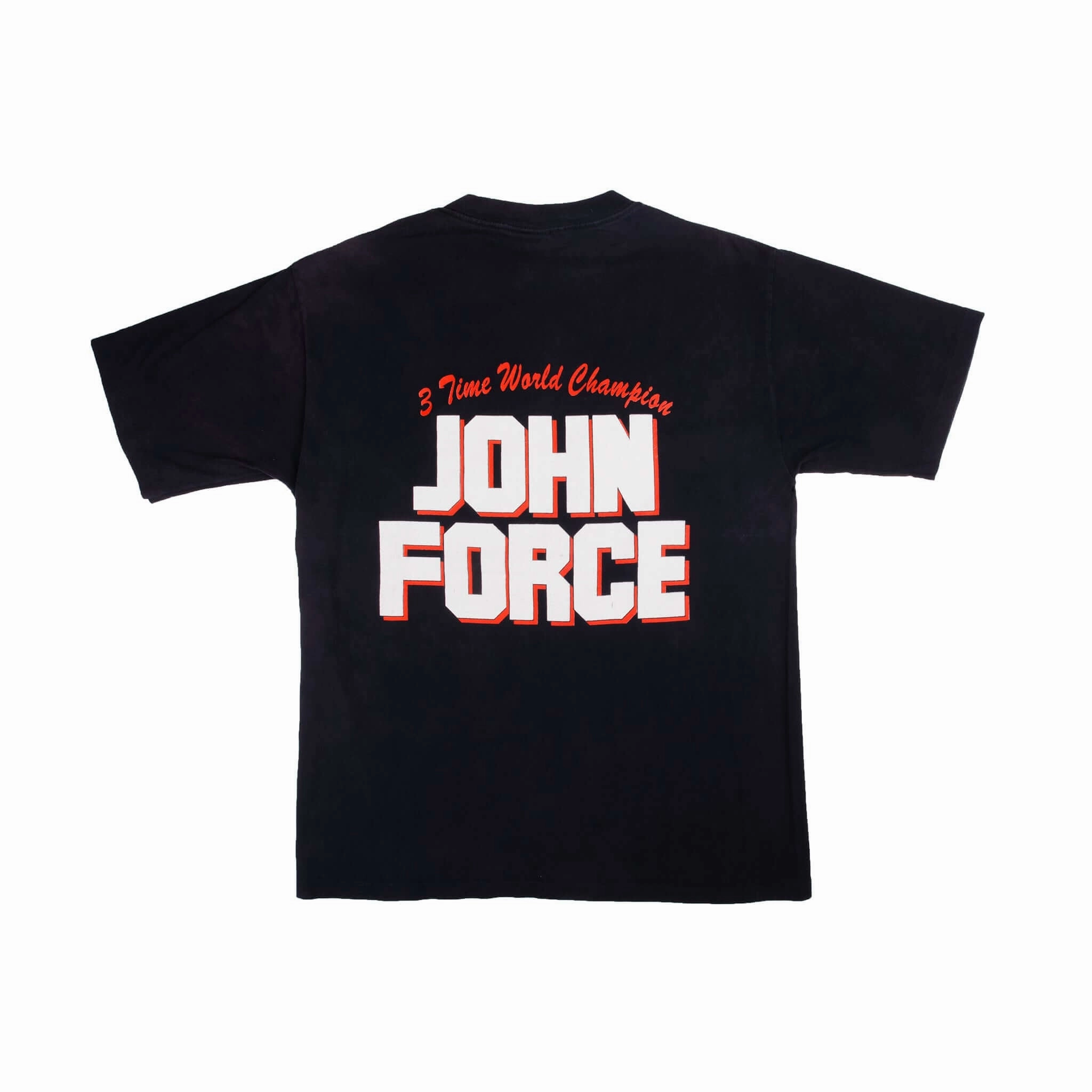 VINTAGE NASCAR 3 TIMES CHAMPION JOHN FORCE 90S TEE SHIRT LARGE MADE IN USA