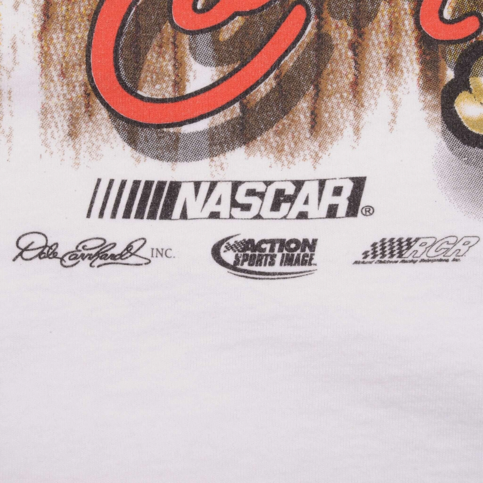 VINTAGE NASCAR ALL OVER PRINT DALE EARNHARDT 1990S TEE SHIRT 2XL MADE IN USA