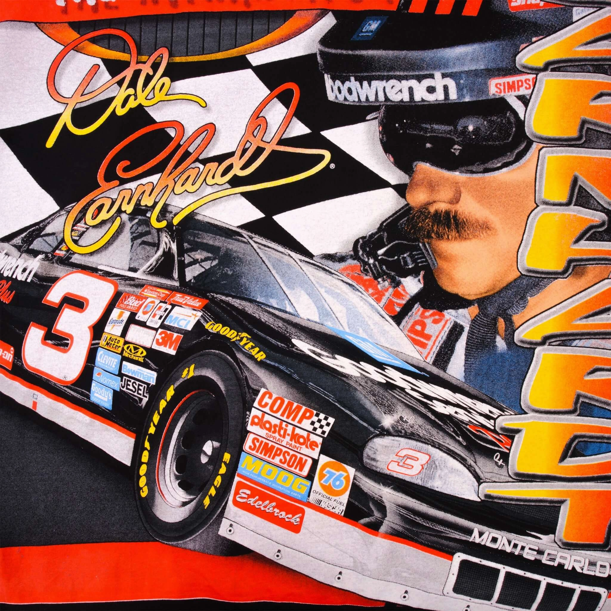 VINTAGE NASCAR ALL OVER PRINT DALE EARNHARDT 1990S TEE SHIRT SIZE XL MADE IN USA