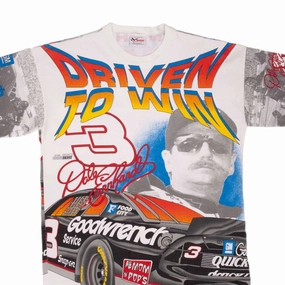 VINTAGE NASCAR ALL OVER PRINT DALE EARNHARDT 1996 TEE SHIRT LARGE MADE IN USA