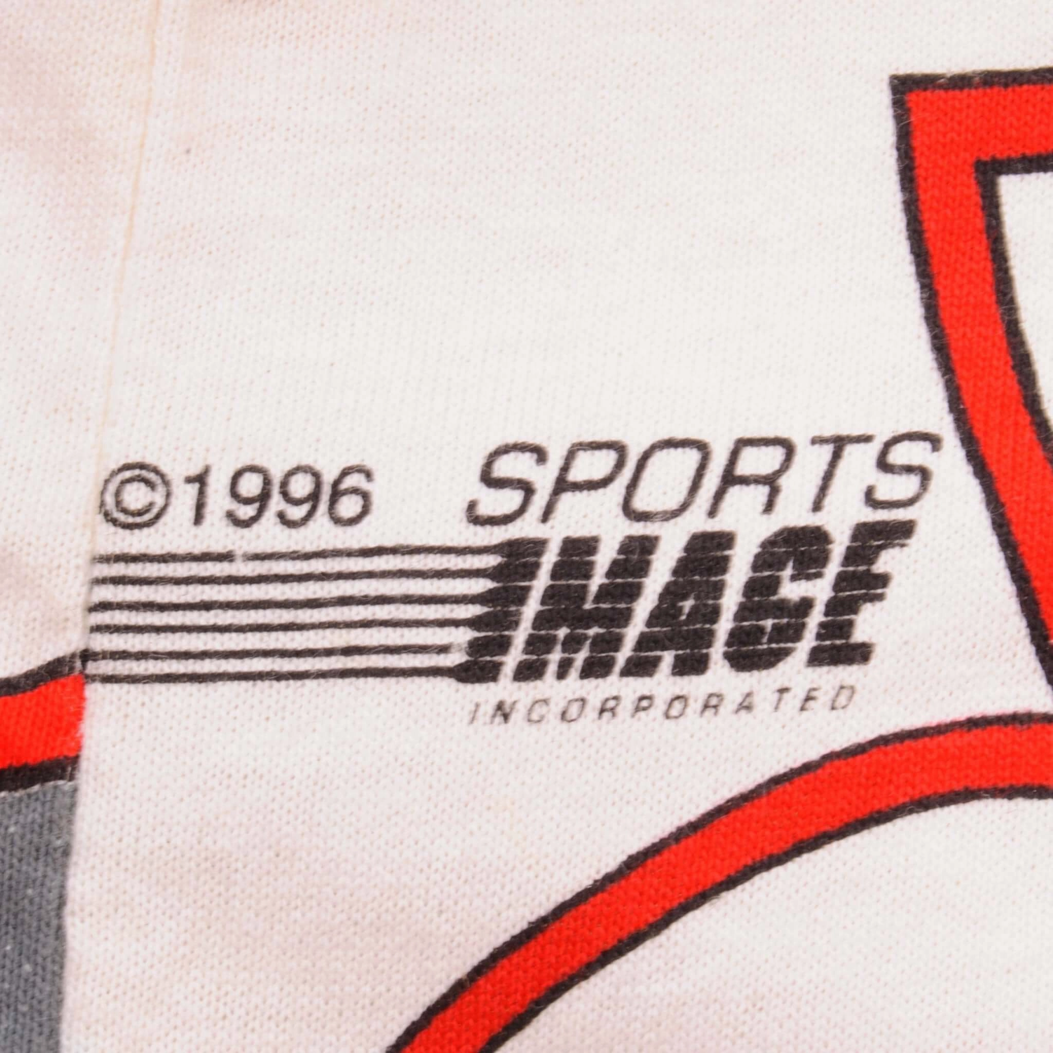 VINTAGE NASCAR ALL OVER PRINT DALE EARNHARDT 1996 TEE SHIRT MEDIUM MADE IN USA