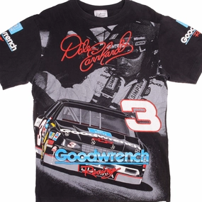 VINTAGE NASCAR ALL OVER PRINT DALE EARNHARDT #3 GOODWRENCH RACING 1993 TEE SHIRT SIZE LARGE MADE IN USA