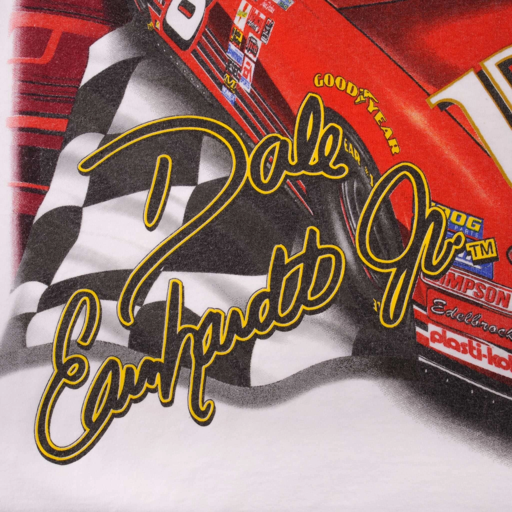 VINTAGE NASCAR ALL OVER PRINT DALE EARNHARDT JR 90S 2000S TEE SHIRT LARGE