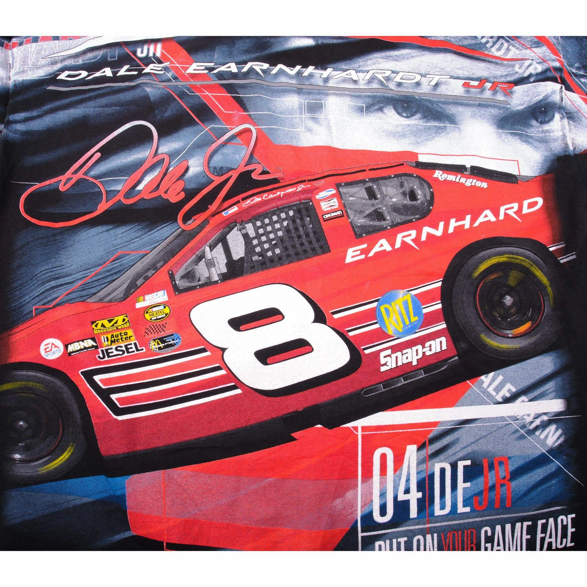 VINTAGE NASCAR ALL OVER PRINT DALE EARNHARDT JR 90s 2000S TEE SHIRT SIZE LARGE