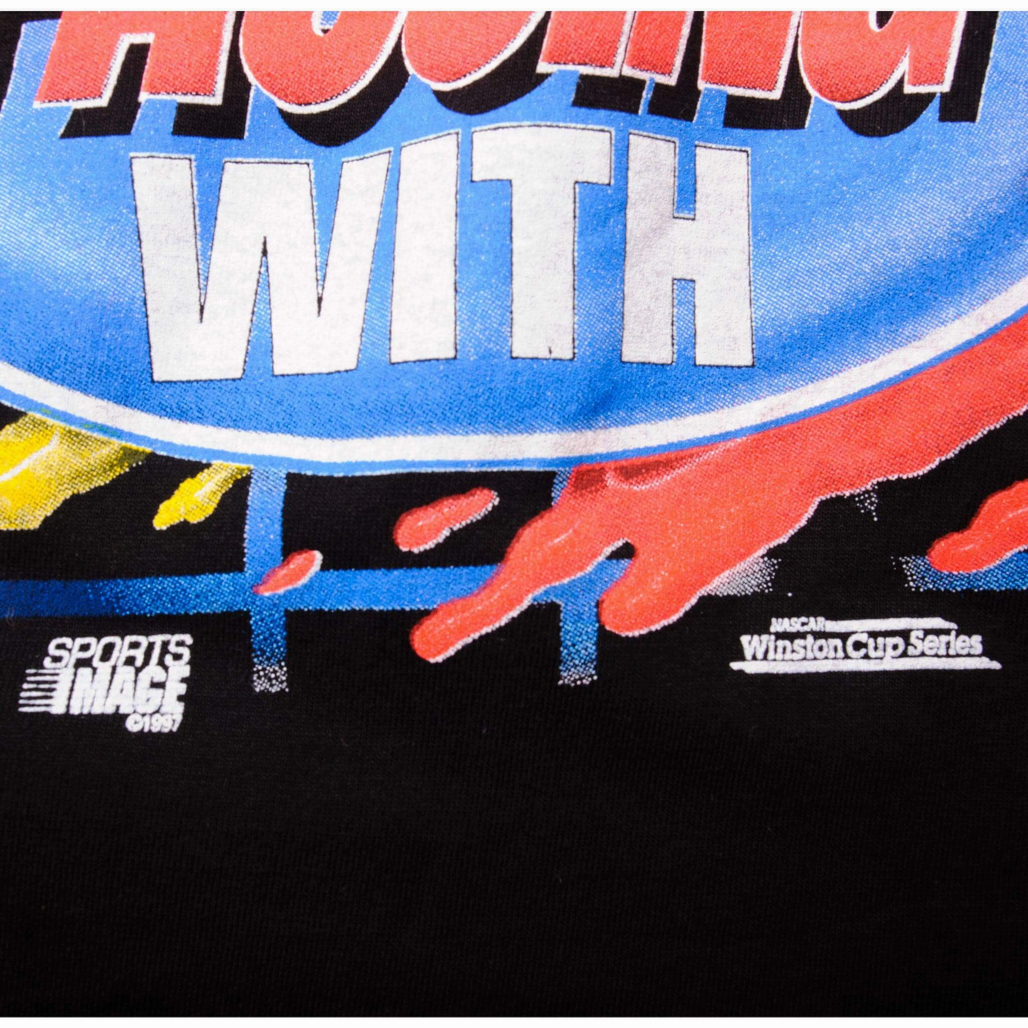 VINTAGE NASCAR ALL OVER PRINT JEEF GORDON JEFF JET 1997 TEE SHIRT XL MADE IN USA