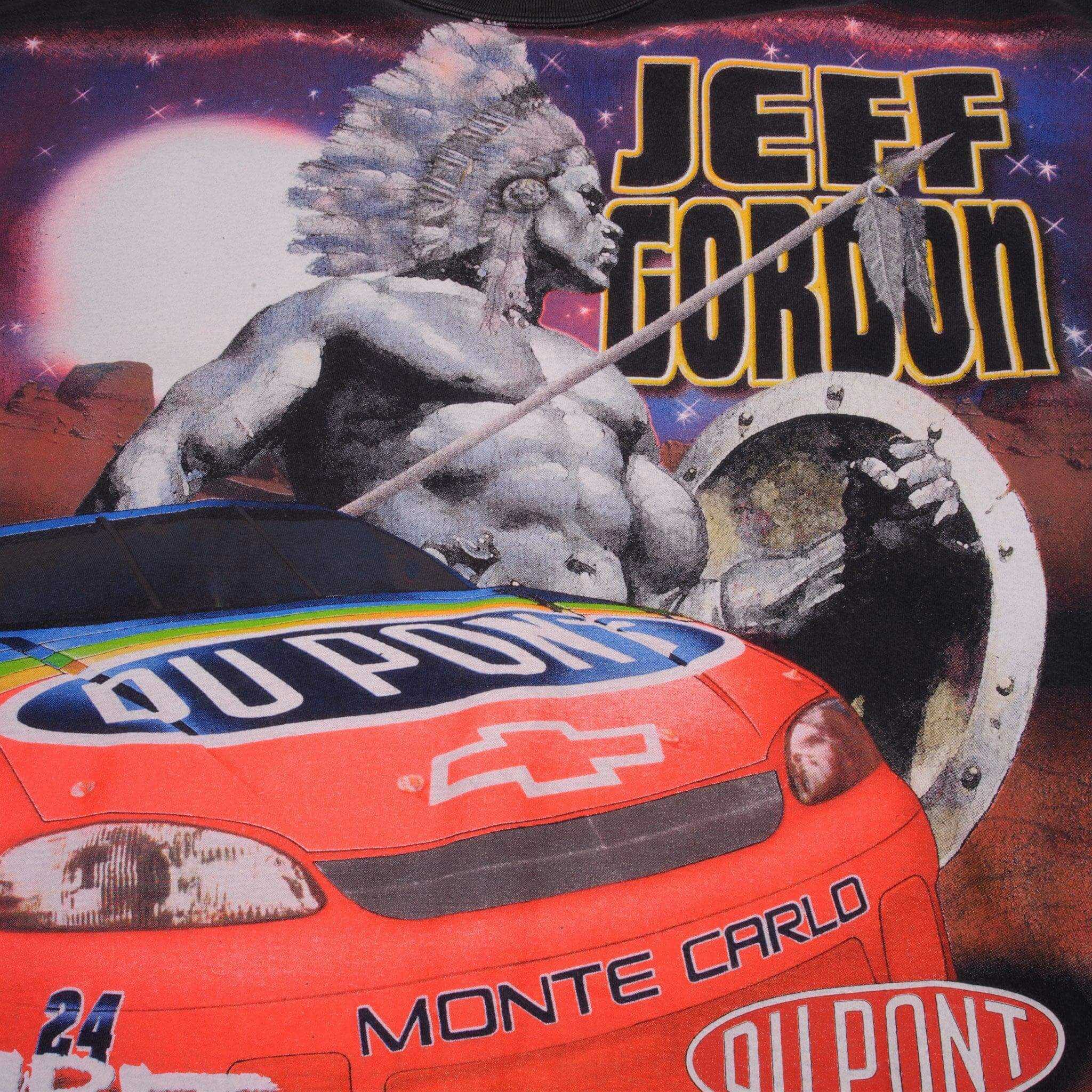 VINTAGE NASCAR ALL OVER PRINT JEFF GORDON 1998 TEE SHIRT XL MADE USA