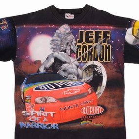 VINTAGE NASCAR ALL OVER PRINT JEFF GORDON 1998 TEE SHIRT XL MADE USA