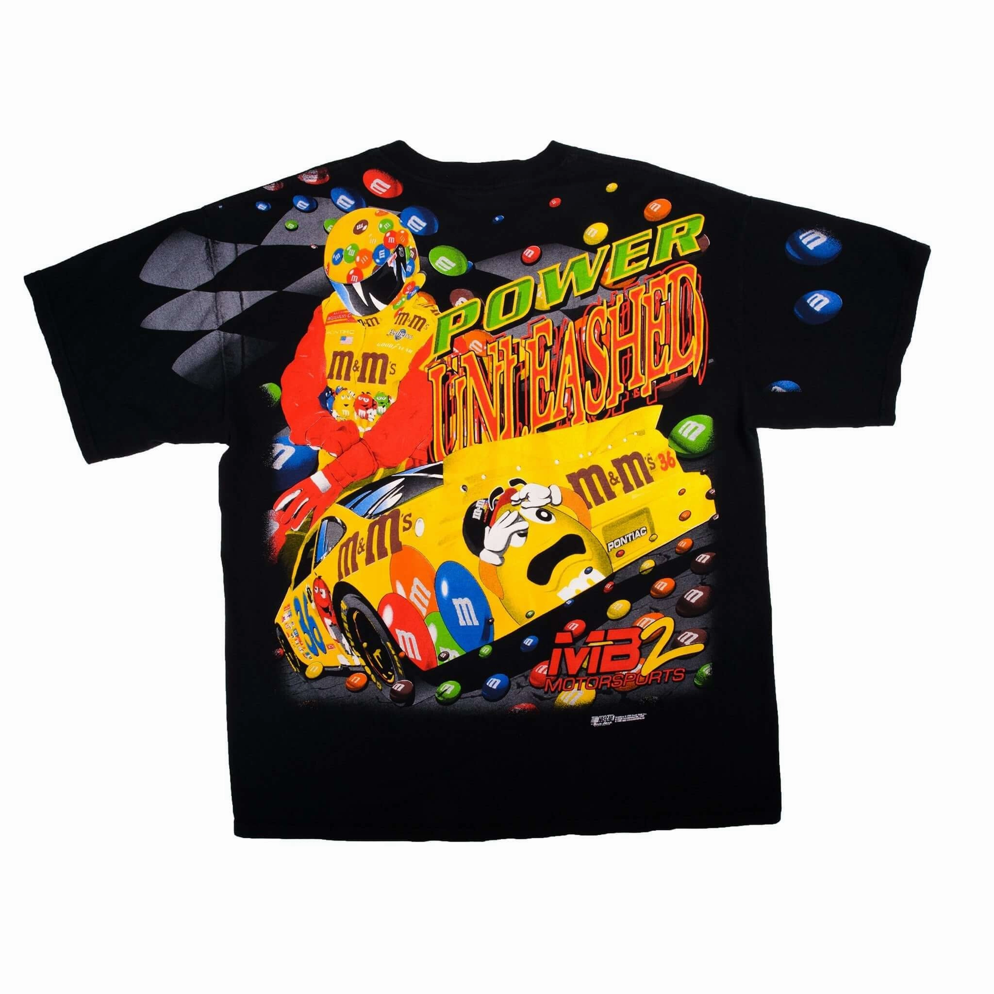 VINTAGE NASCAR ALL OVER PRINT M&MS ERNIE IRVAN 1999 TEE SHIRT SIZE 2XL
